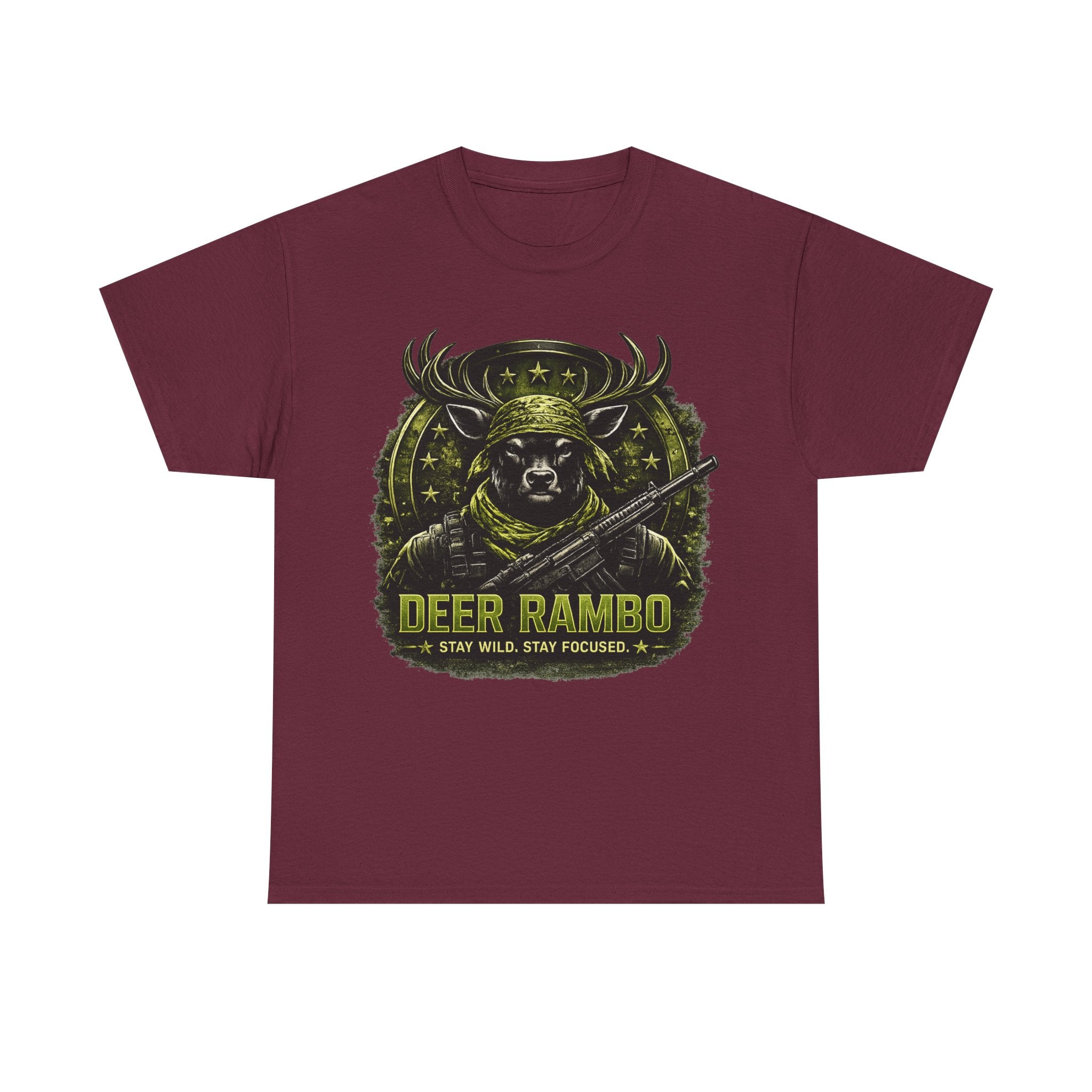 Deer Rambo Camo T-Shirt Hunter Gift | Woodland Deer Shirt | Military Style Tee | Unisex Shirt