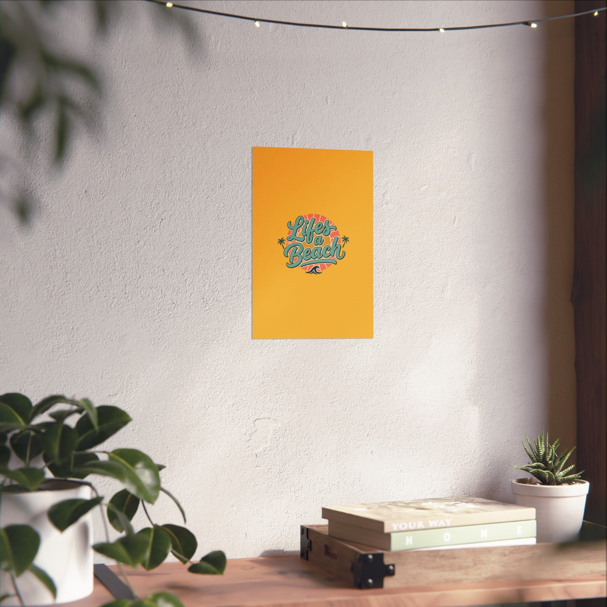 Fine Art Poster — "Life's a Beach" Retro Typography Wall Art