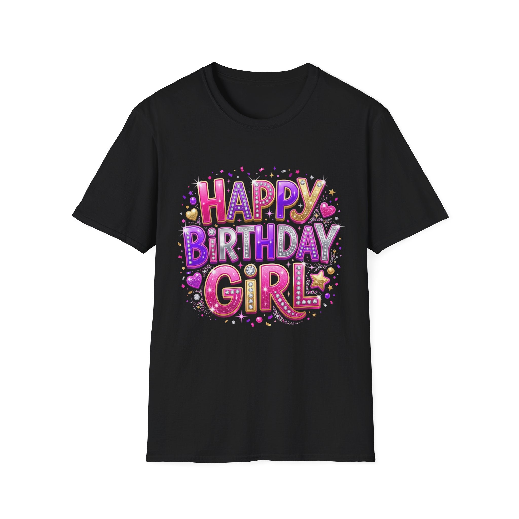 Happy Birthday Girl T-Shirt — Colorful Confetti Party Tee
