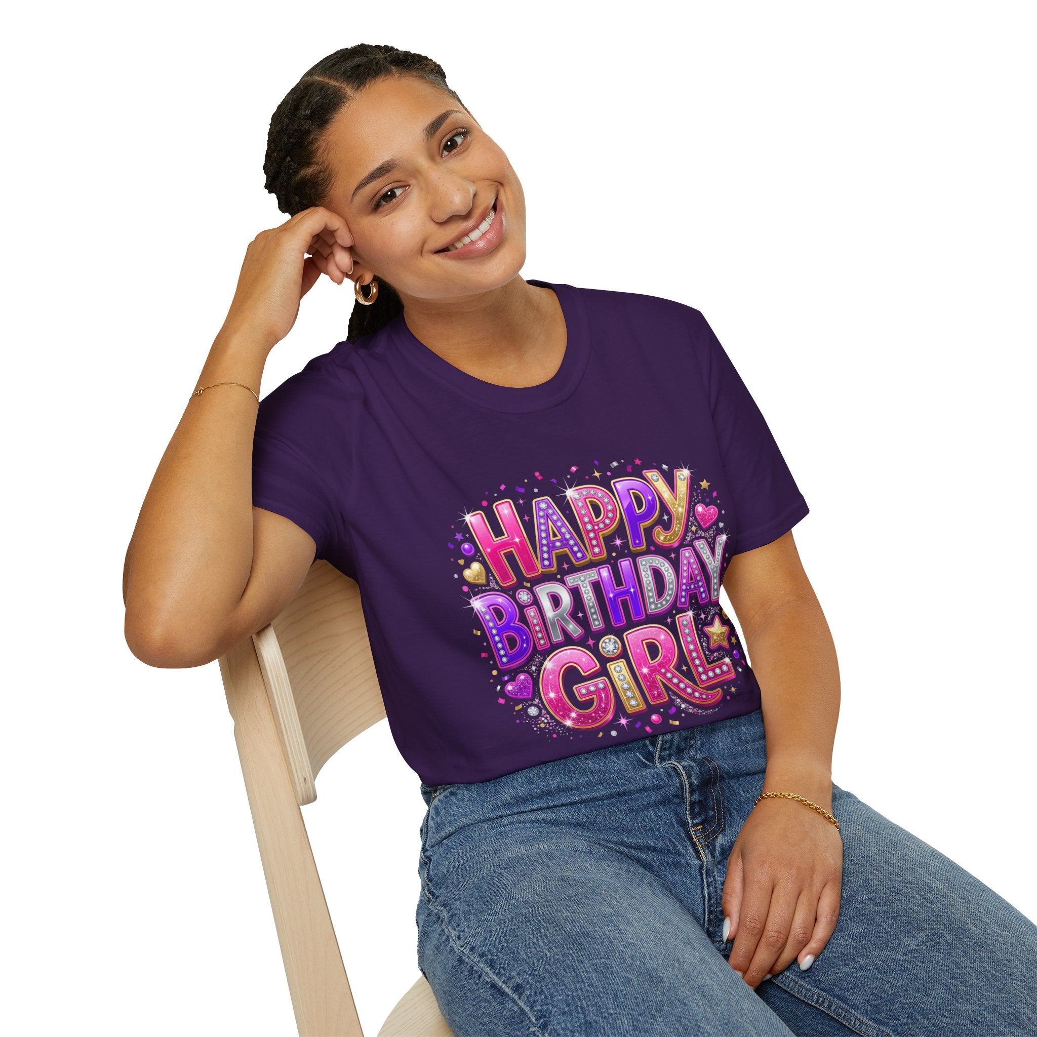 Happy Birthday Girl T-Shirt — Colorful Confetti Party Tee