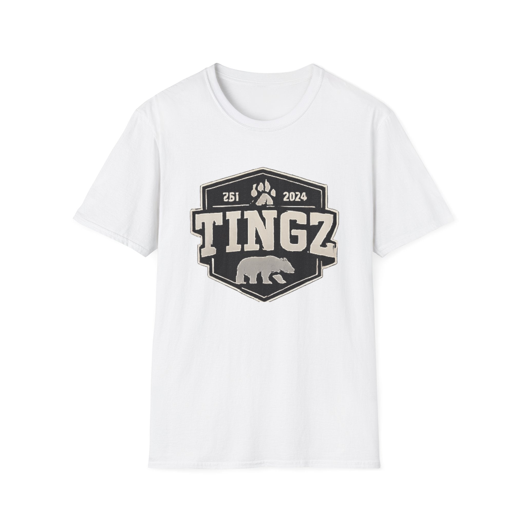 Bear Tingz Logo T‑Shirt — Retro Paw Emblem Tee