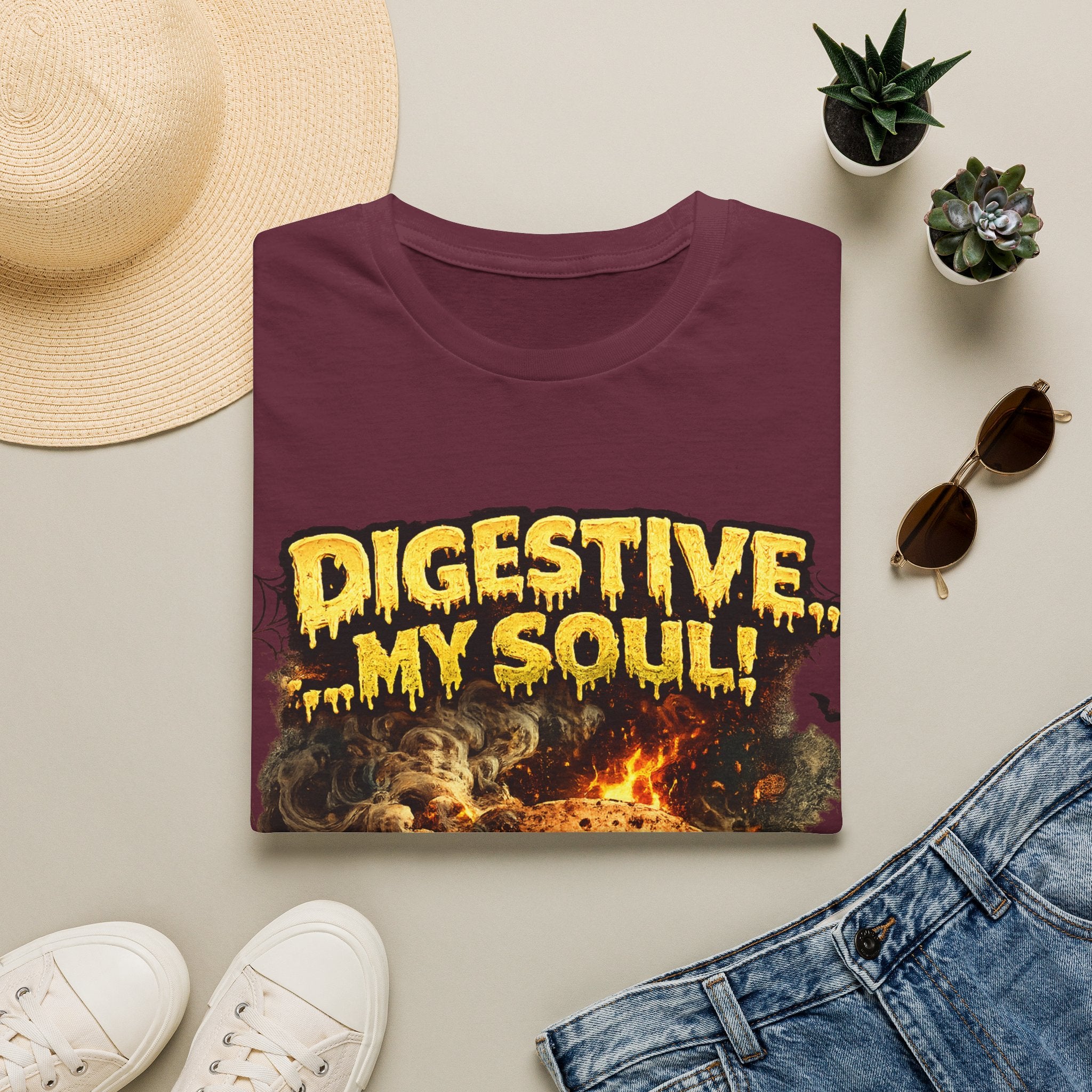 Digestive My Soul Graphic T‑Shirt — Horror Monster Skull Design