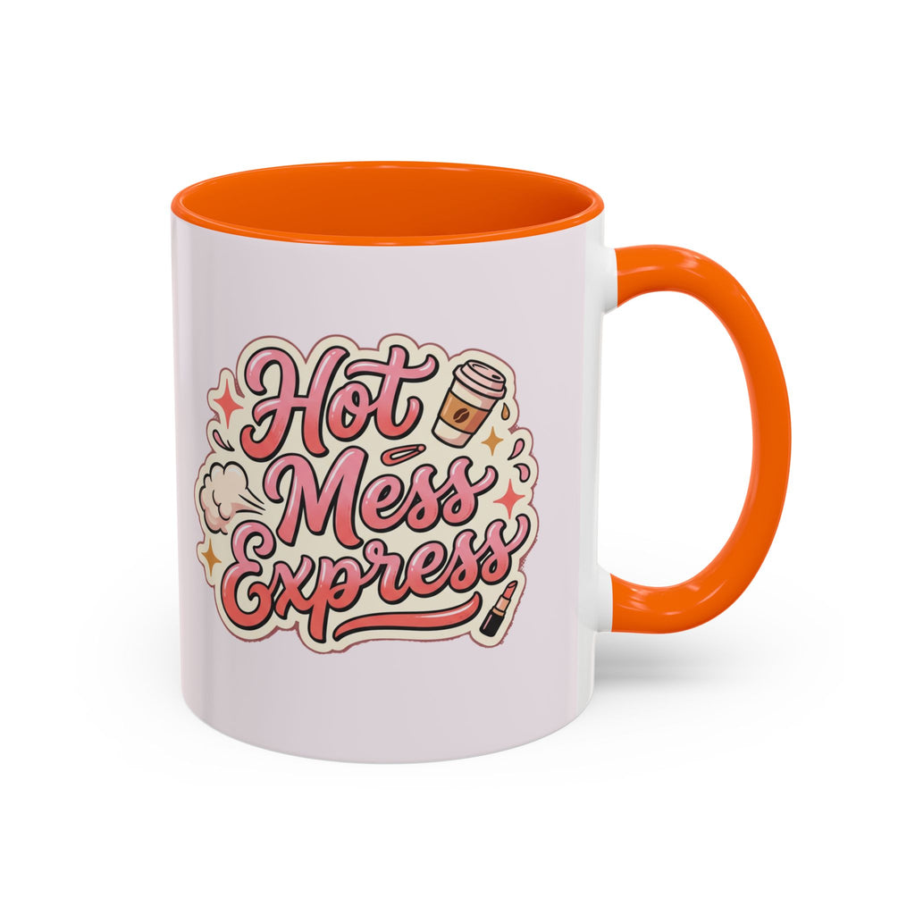 Hot Mess Express Coffee Mug — Funny Pink Accent Mug for Coffee Lovers