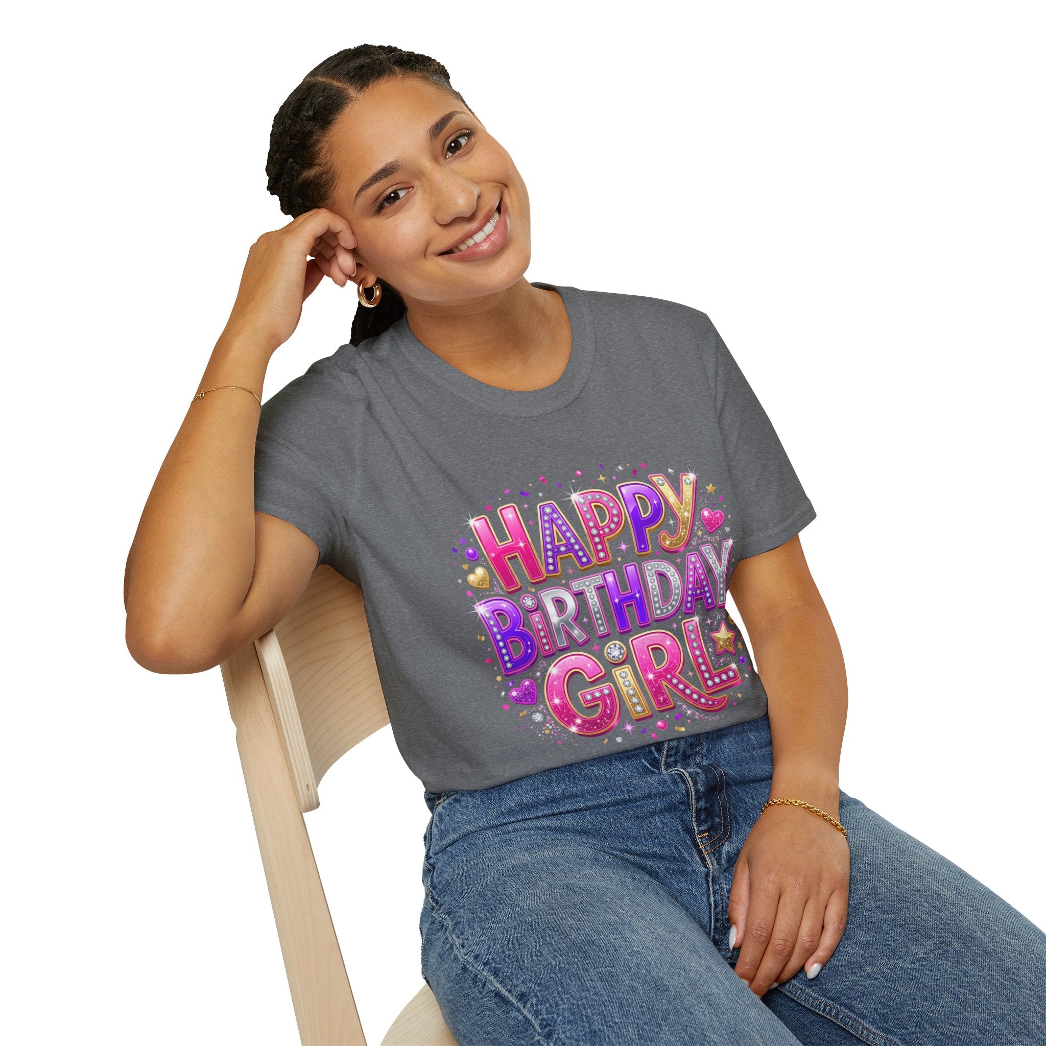 Happy Birthday Girl T-Shirt — Colorful Confetti Party Tee