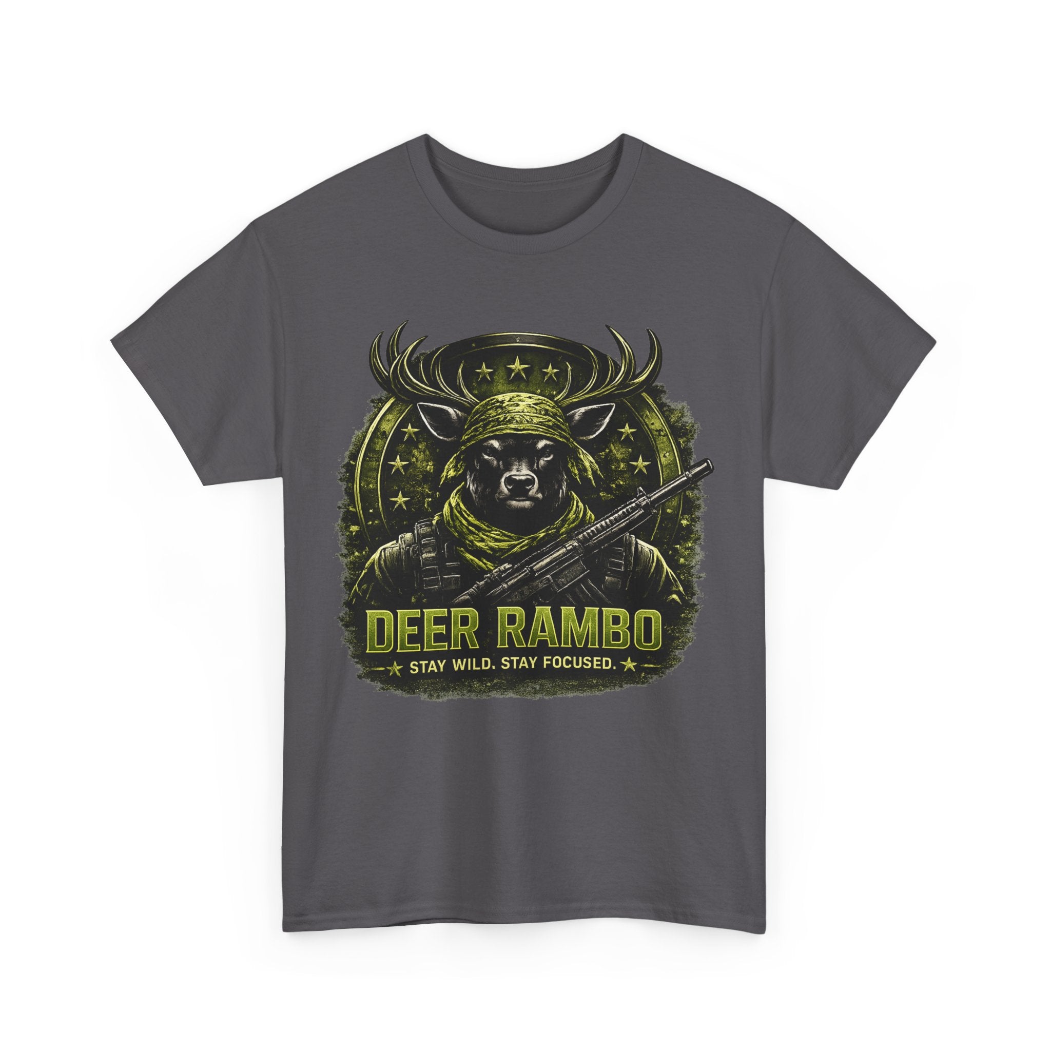 Deer Rambo Camo T-Shirt Hunter Gift | Woodland Deer Shirt | Military Style Tee | Unisex Shirt