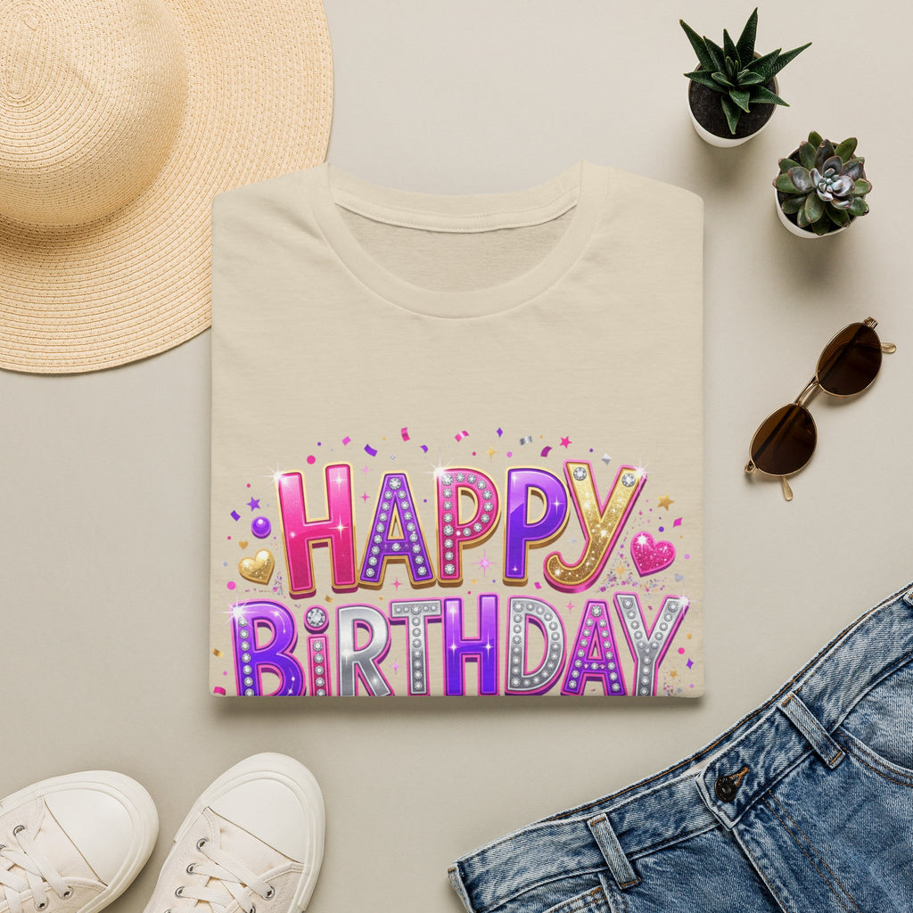 Happy Birthday Girl T-Shirt — Colorful Confetti Party Tee
