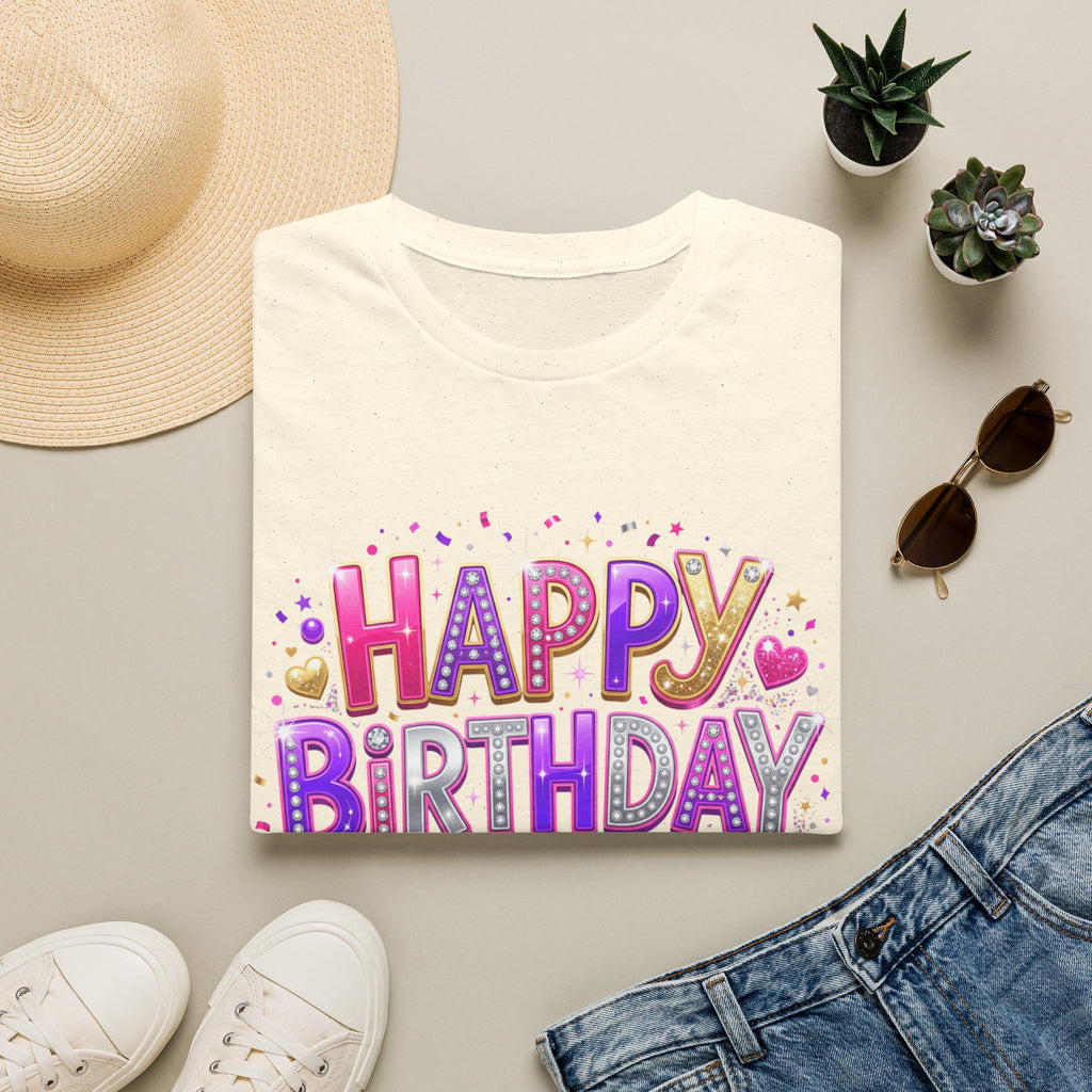 Happy Birthday Girl T-Shirt — Colorful Confetti Party Tee
