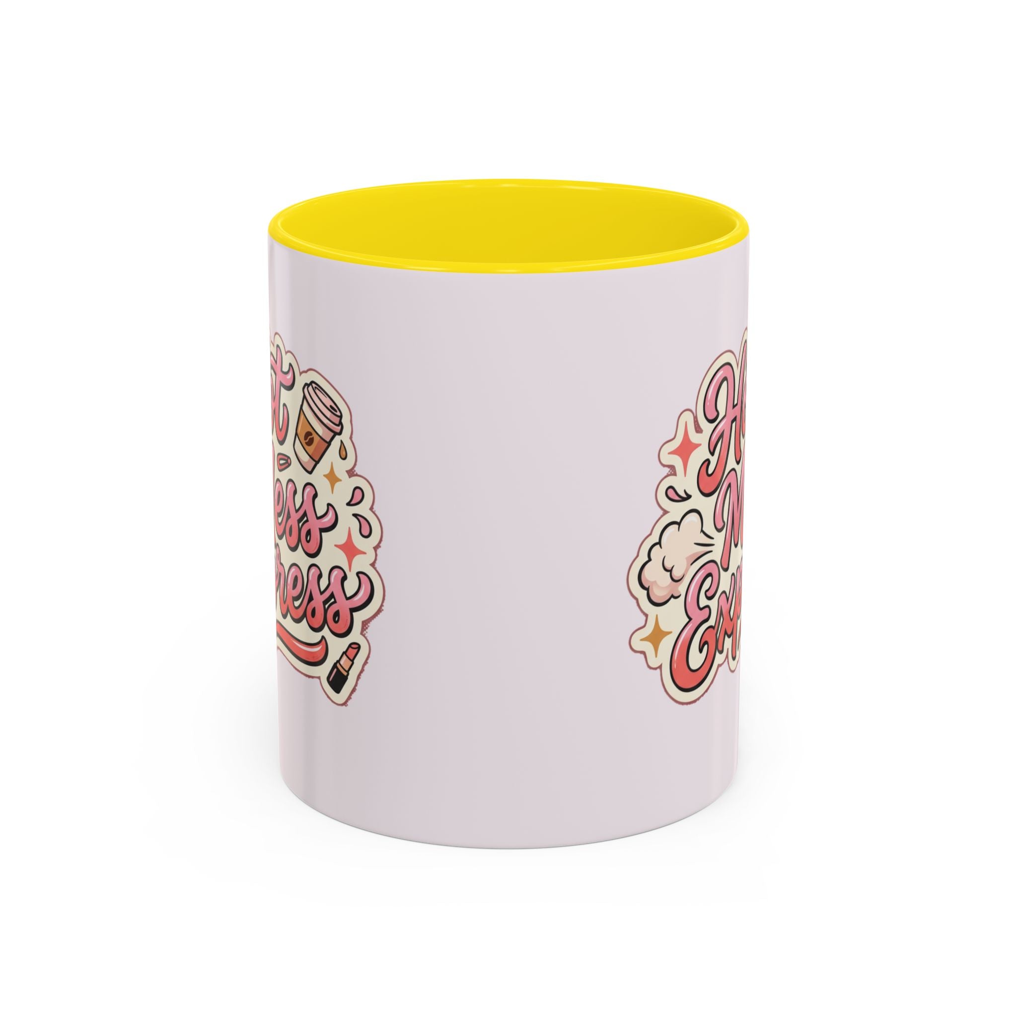Hot Mess Express Coffee Mug — Funny Pink Accent Mug for Coffee Lovers