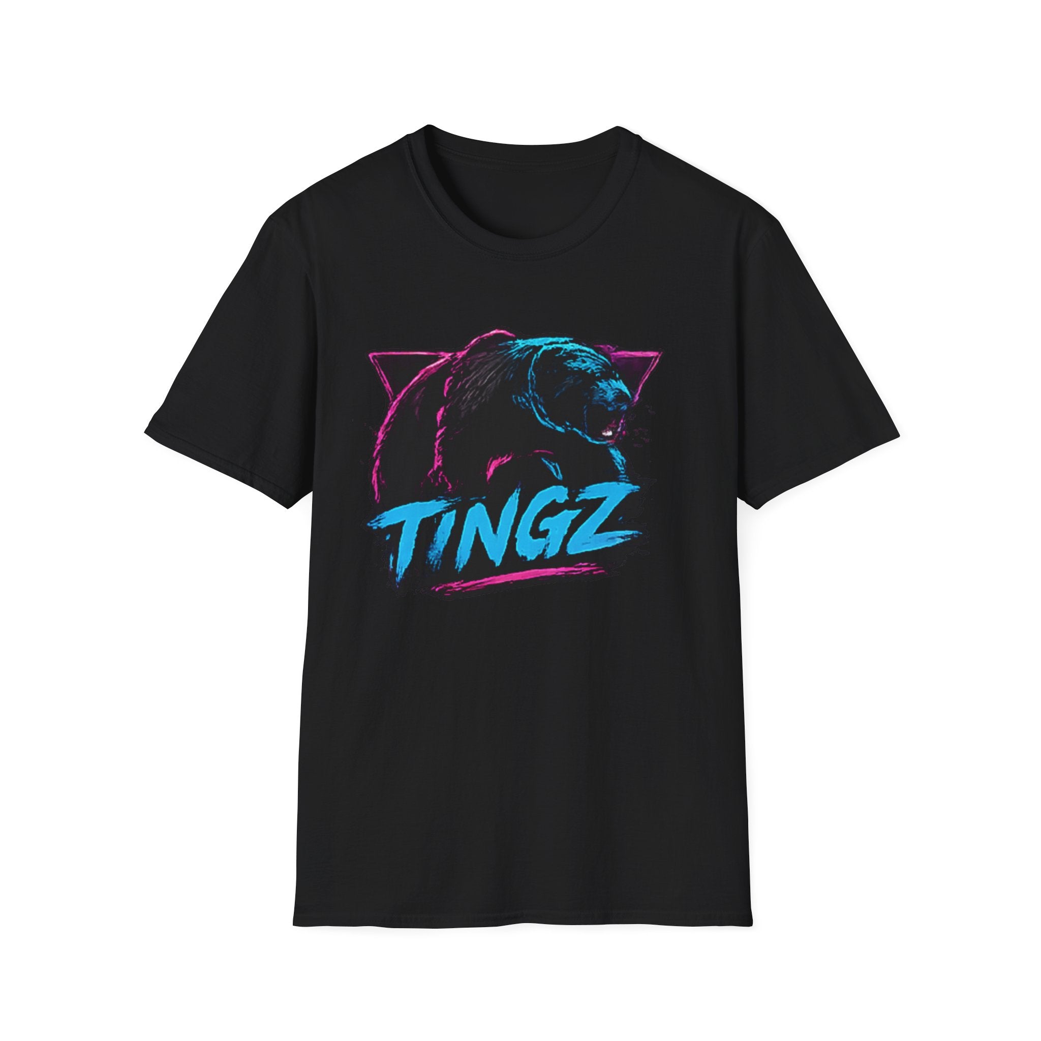 Bear TINGZ Graphic T-Shirt —  Retro Neon Crew Tee