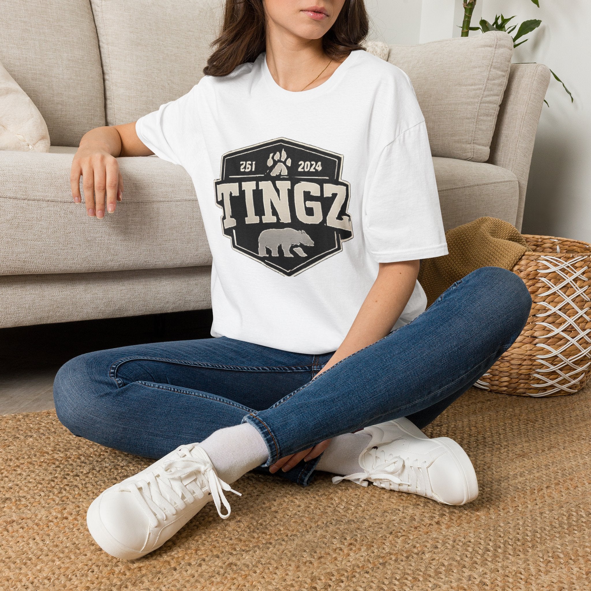 Bear Tingz Logo T‑Shirt — Retro Paw Emblem Tee