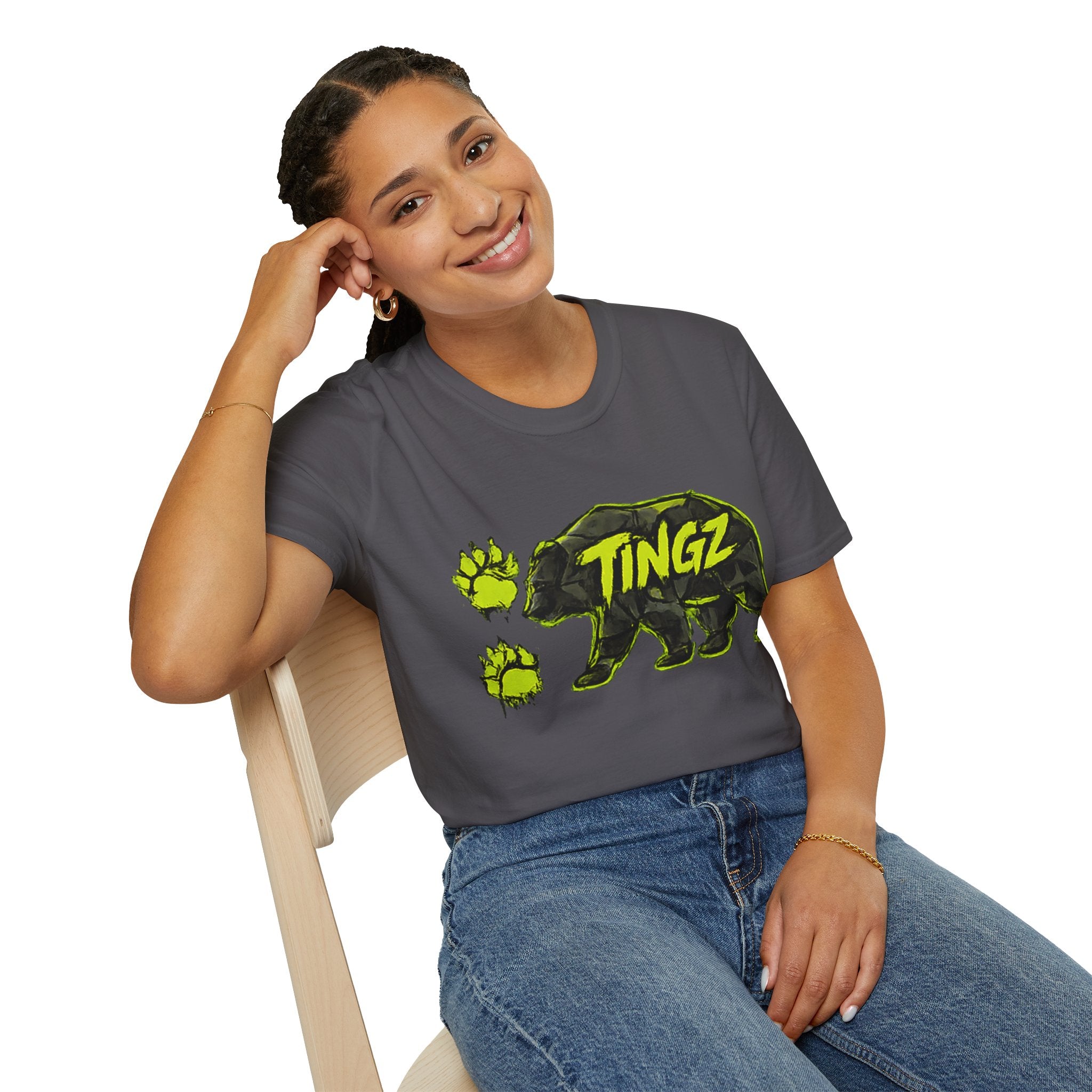 Bear TINGZ Paw Graphic T-Shirt —  Neon Logo