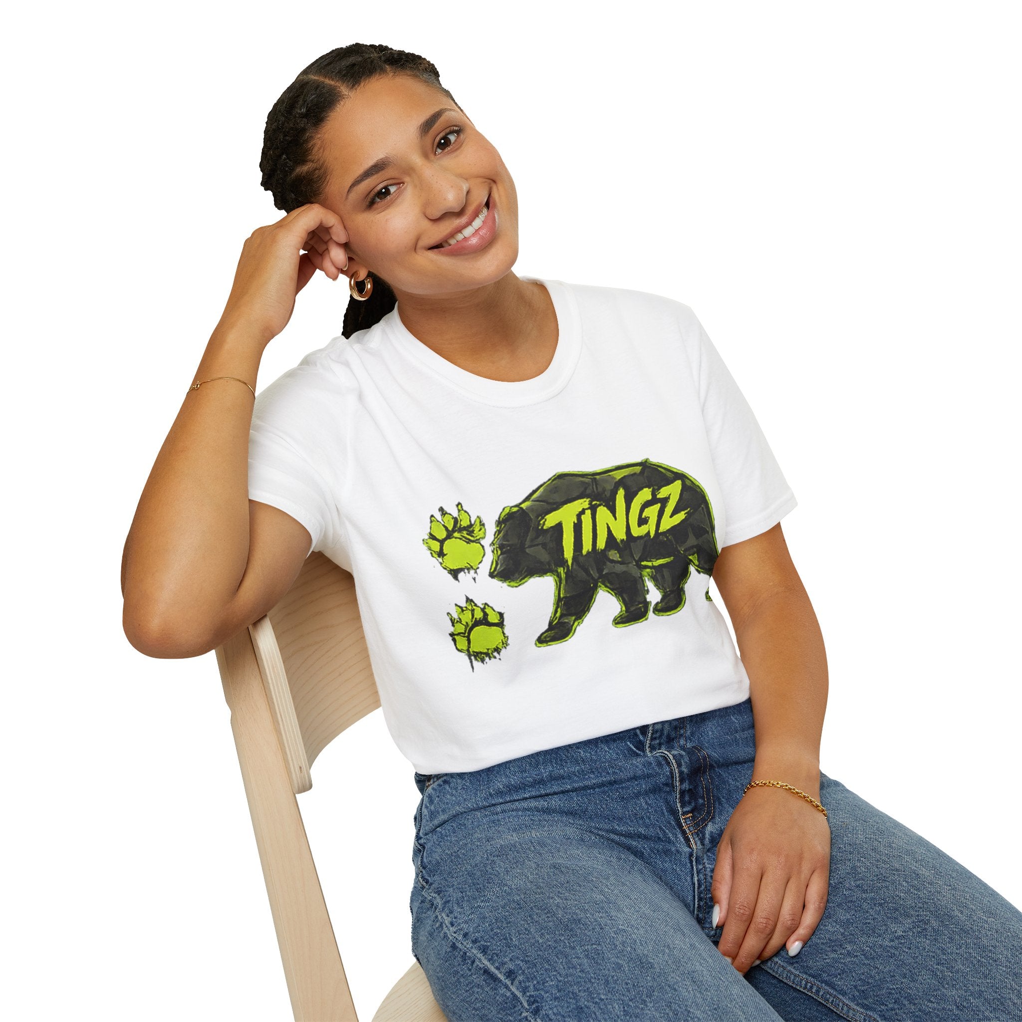 Bear TINGZ Paw Graphic T-Shirt —  Neon Logo
