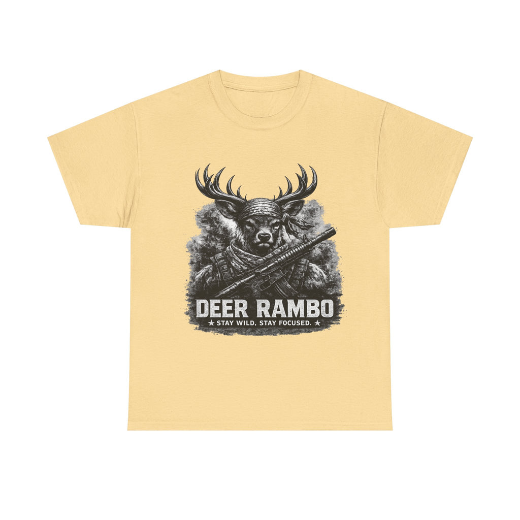 Deer Rambo Skull T-Shirt | Hunter Gift | Woodland Deer Shirt | Rustic Outdoor Tee | Unisex Shirt