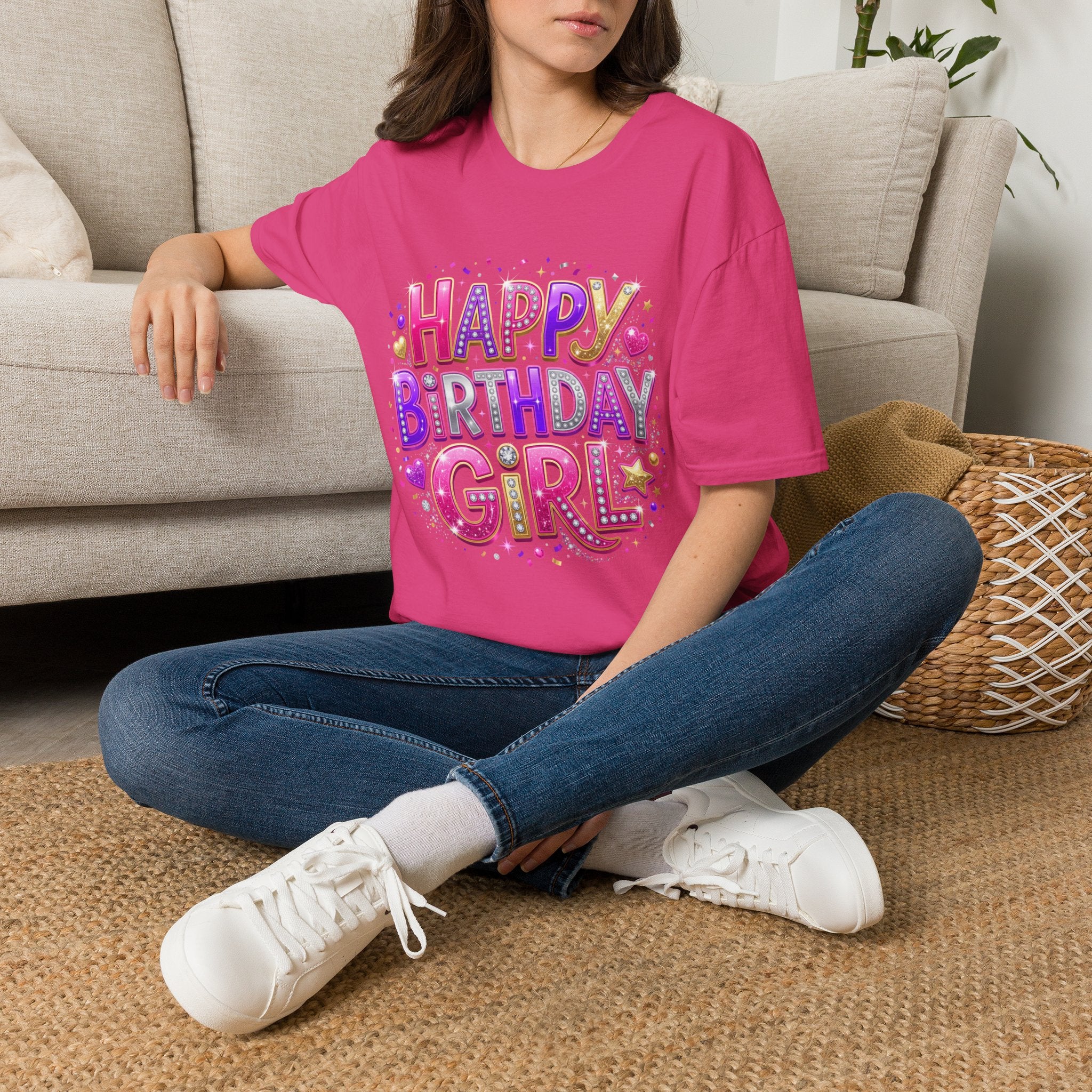 Happy Birthday Girl T-Shirt — Colorful Confetti Party Tee