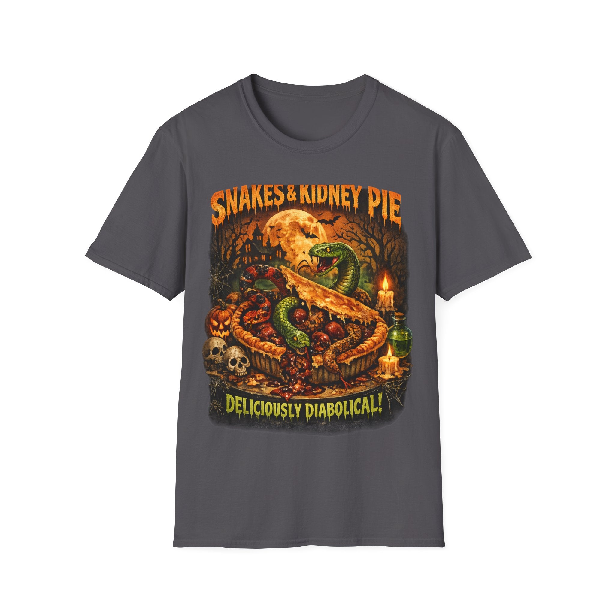 Snakes & Kidney Pie Tee — Spooky Retro Halloween Graphic T-Shirt
