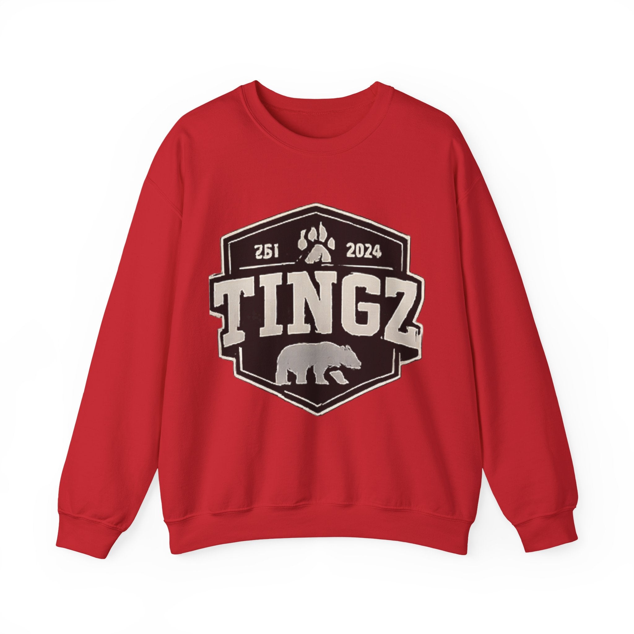 BEAR TINGZ  Badge Unisex Crewneck Sweatshirt | Vintage Wildlife Graphic Sweatshirt | Classic Streetwear Pullover