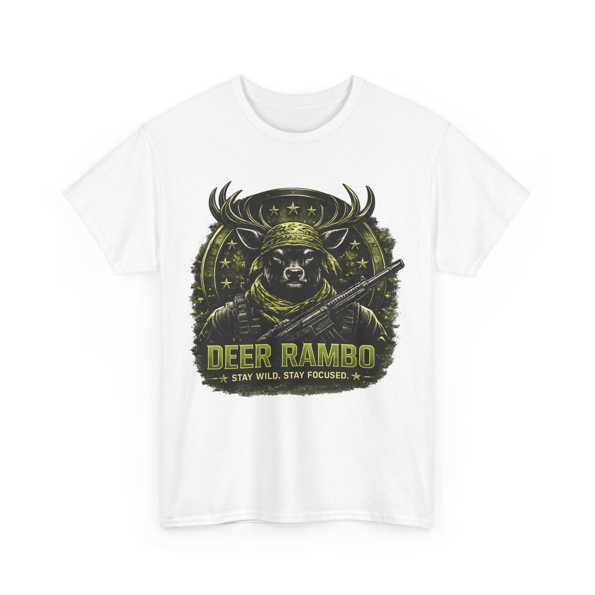 Deer Rambo Camo T-Shirt Hunter Gift | Woodland Deer Shirt | Military Style Tee | Unisex Shirt