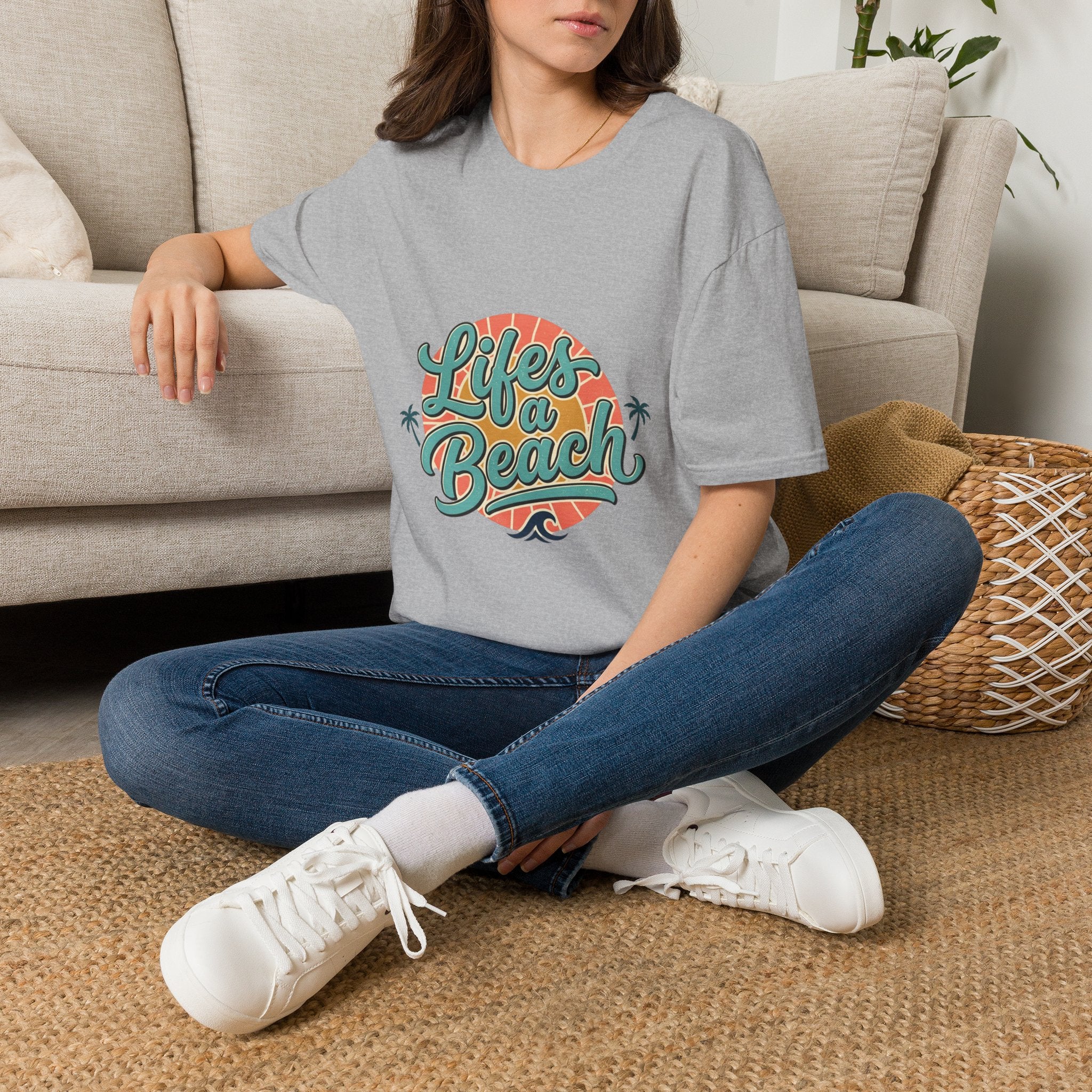 Life's a Beach T-Shirt — Retro Palm Sunset Summer Tee