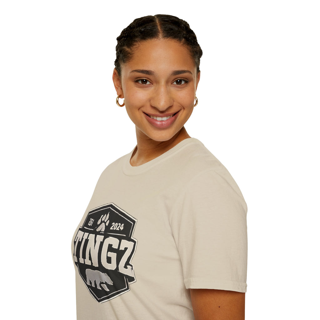 Bear Tingz Logo T‑Shirt — Retro Paw Emblem Tee