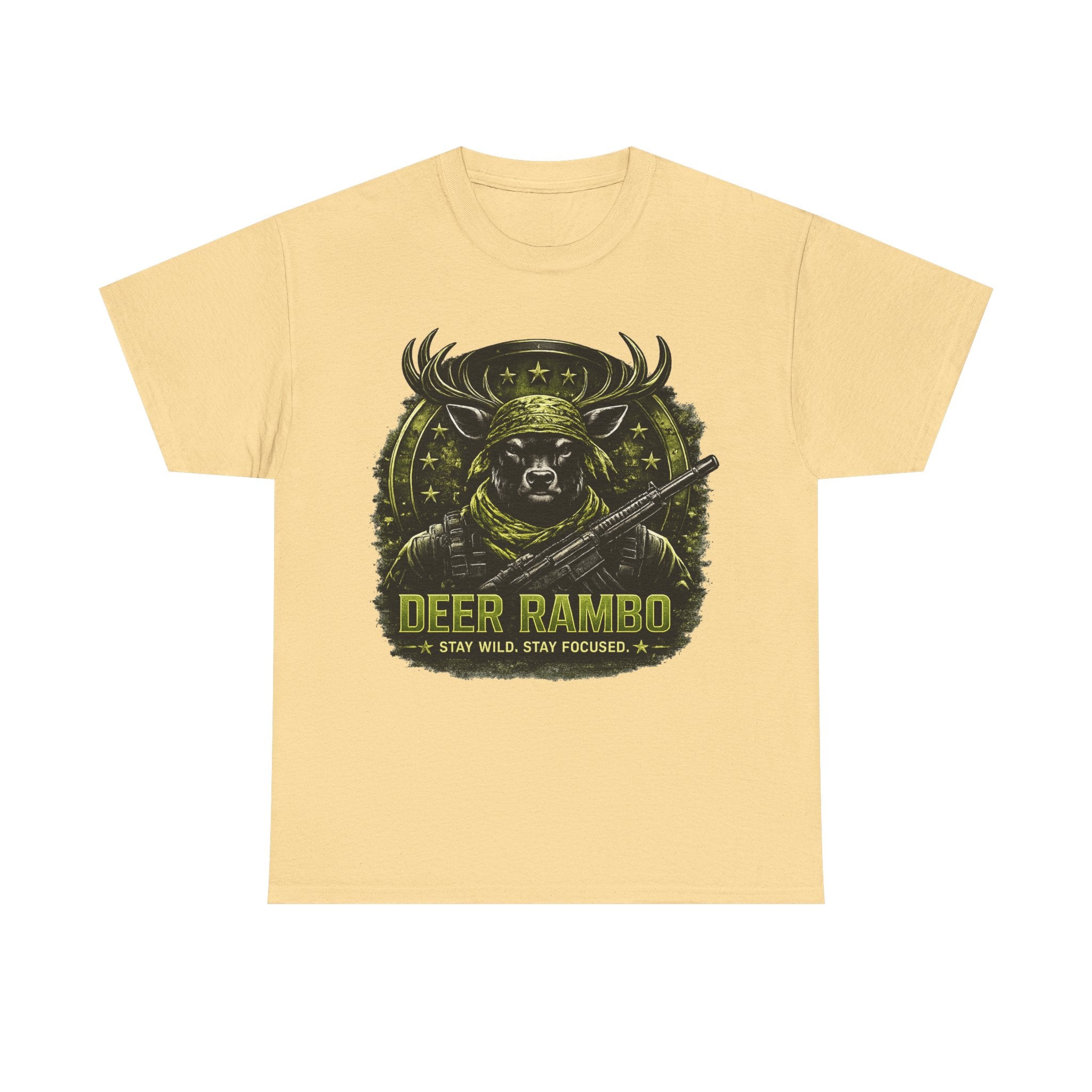 Deer Rambo Camo T-Shirt Hunter Gift | Woodland Deer Shirt | Military Style Tee | Unisex Shirt