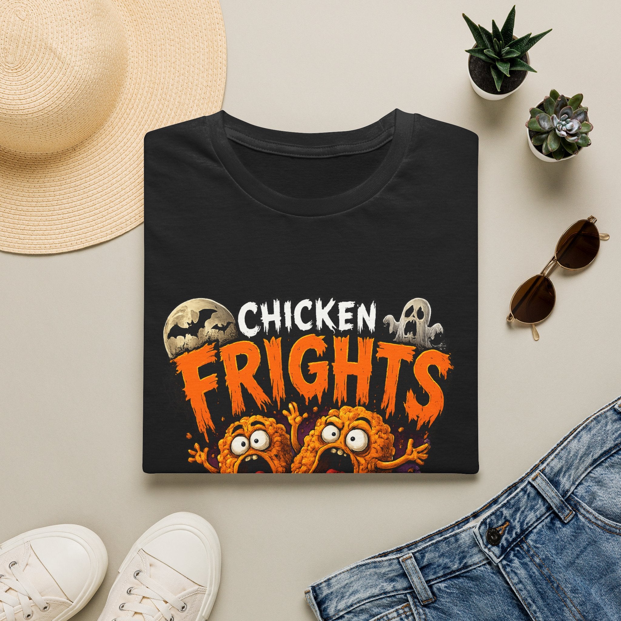 Chicken Frights T-Shirt — Cute Spooky Halloween Chicken Bites Tee