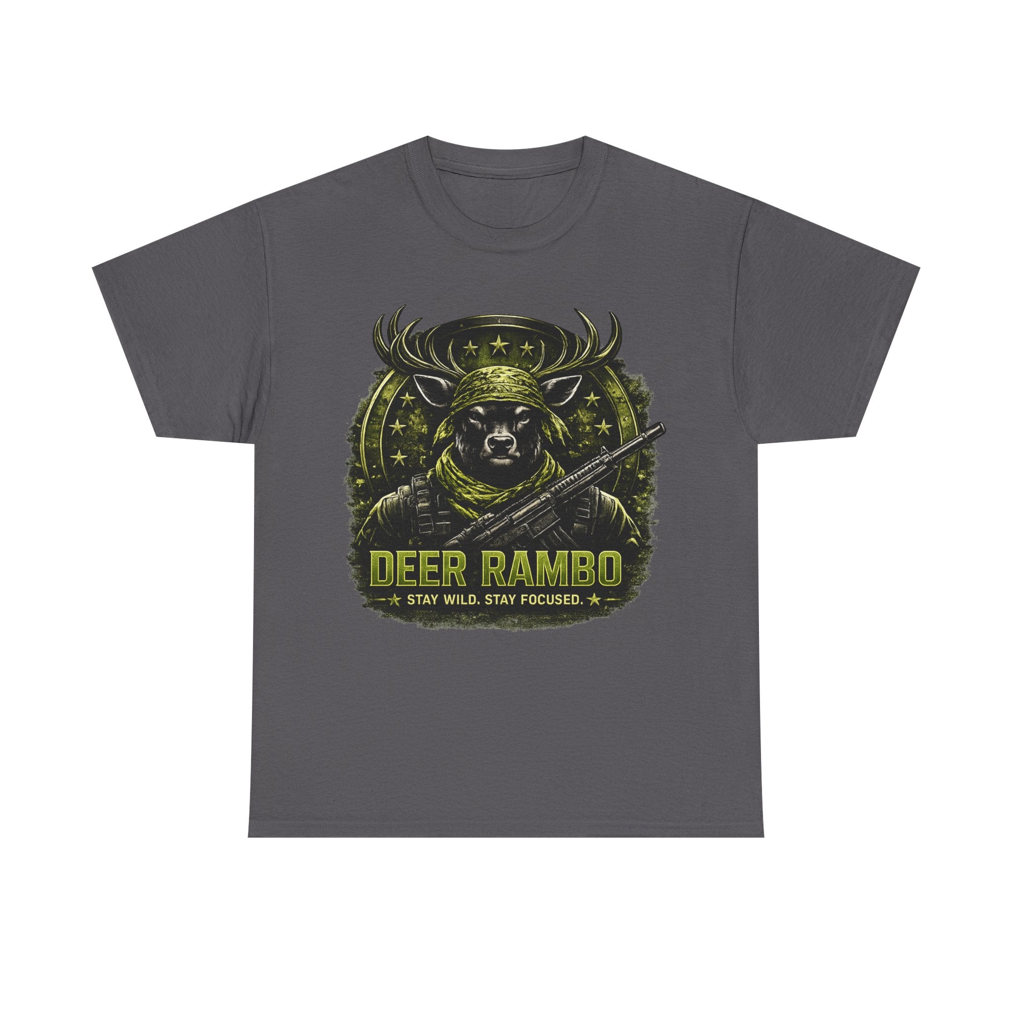 Deer Rambo Camo T-Shirt Hunter Gift | Woodland Deer Shirt | Military Style Tee | Unisex Shirt