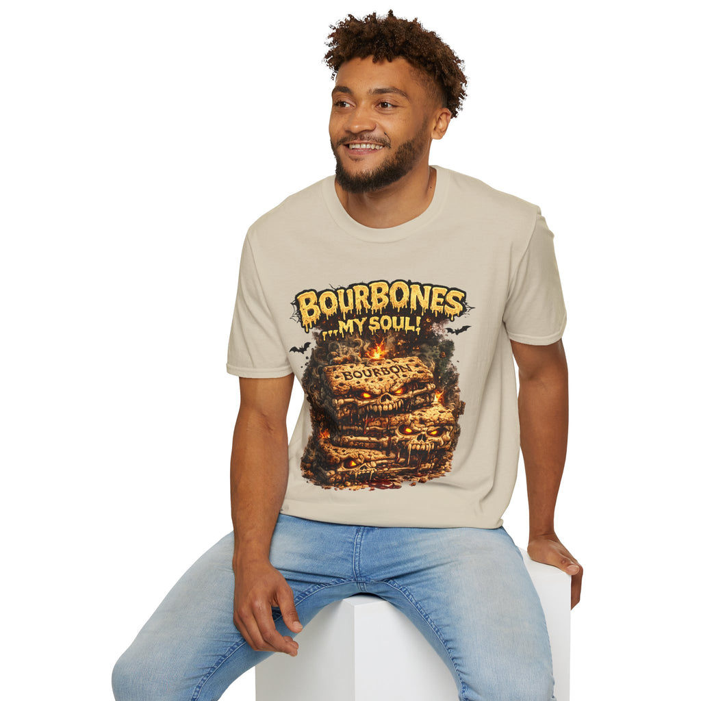 Bourbones My Soul T‑Shirt — Vintage Whiskey Skull Graphic Tee