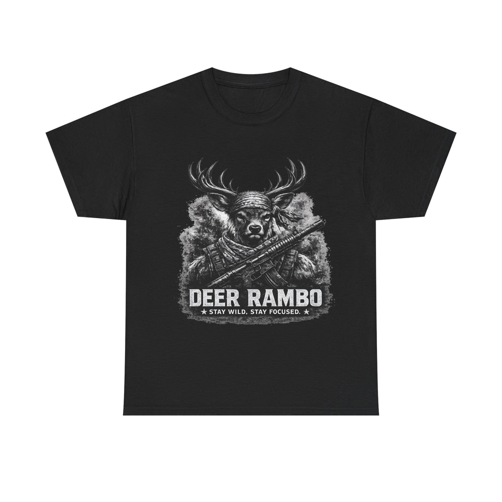 Deer Rambo Skull T-Shirt | Hunter Gift | Woodland Deer Shirt | Rustic Outdoor Tee | Unisex Shirt