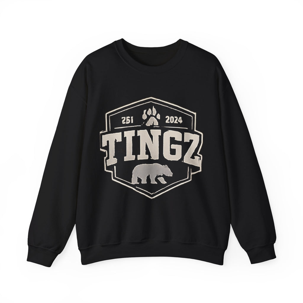 BEAR TINGZ  Badge Unisex Crewneck Sweatshirt | Vintage Wildlife Graphic Sweatshirt | Classic Streetwear Pullover