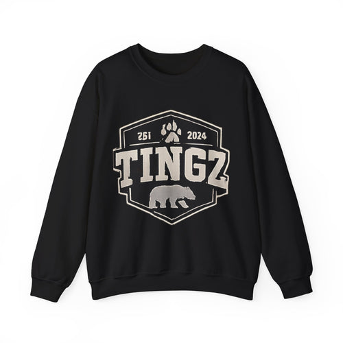 BEAR TINGZ  Badge Unisex Crewneck Sweatshirt | Vintage Wildlife Graphic Sweatshirt | Classic Streetwear Pullover