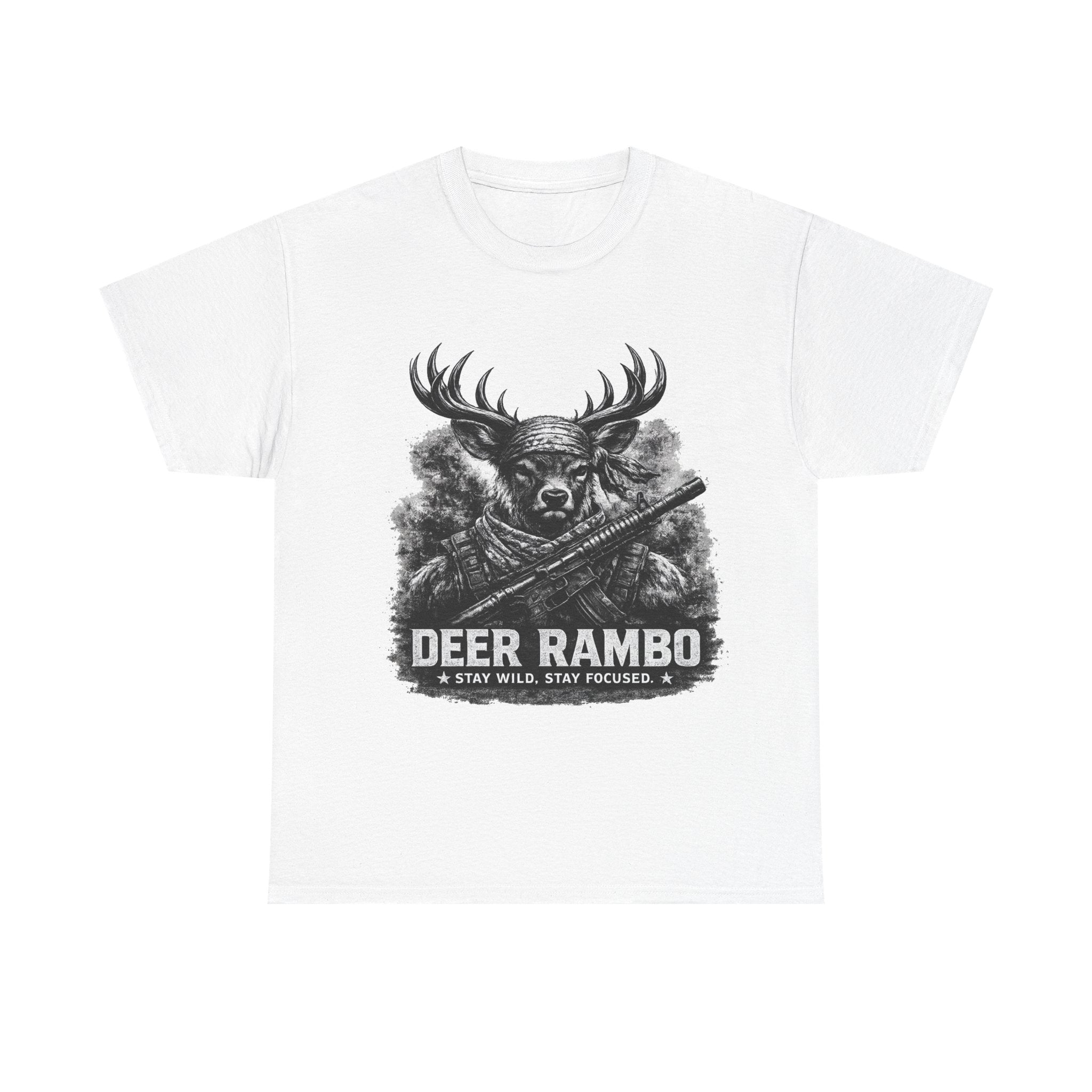 Deer Rambo Skull T-Shirt | Hunter Gift | Woodland Deer Shirt | Rustic Outdoor Tee | Unisex Shirt