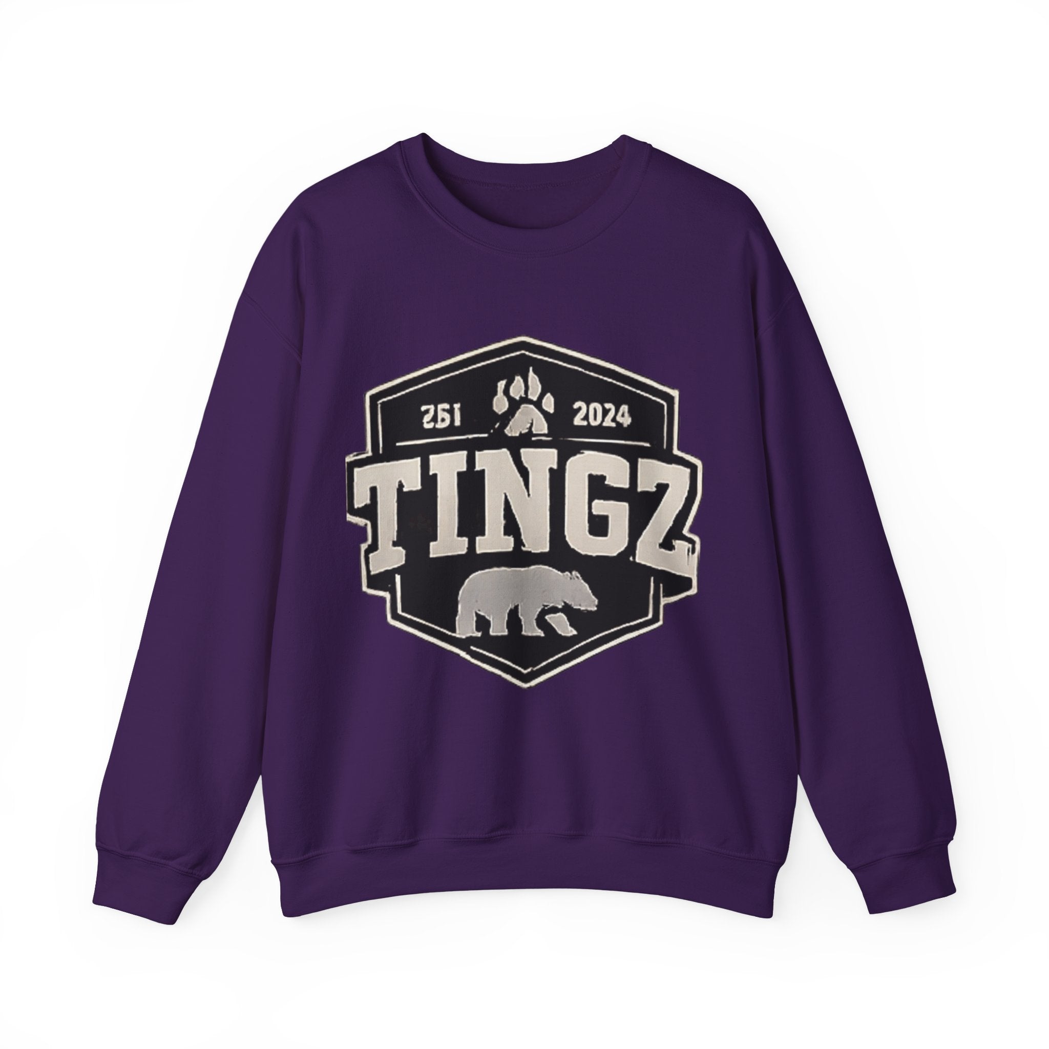 BEAR TINGZ  Badge Unisex Crewneck Sweatshirt | Vintage Wildlife Graphic Sweatshirt | Classic Streetwear Pullover