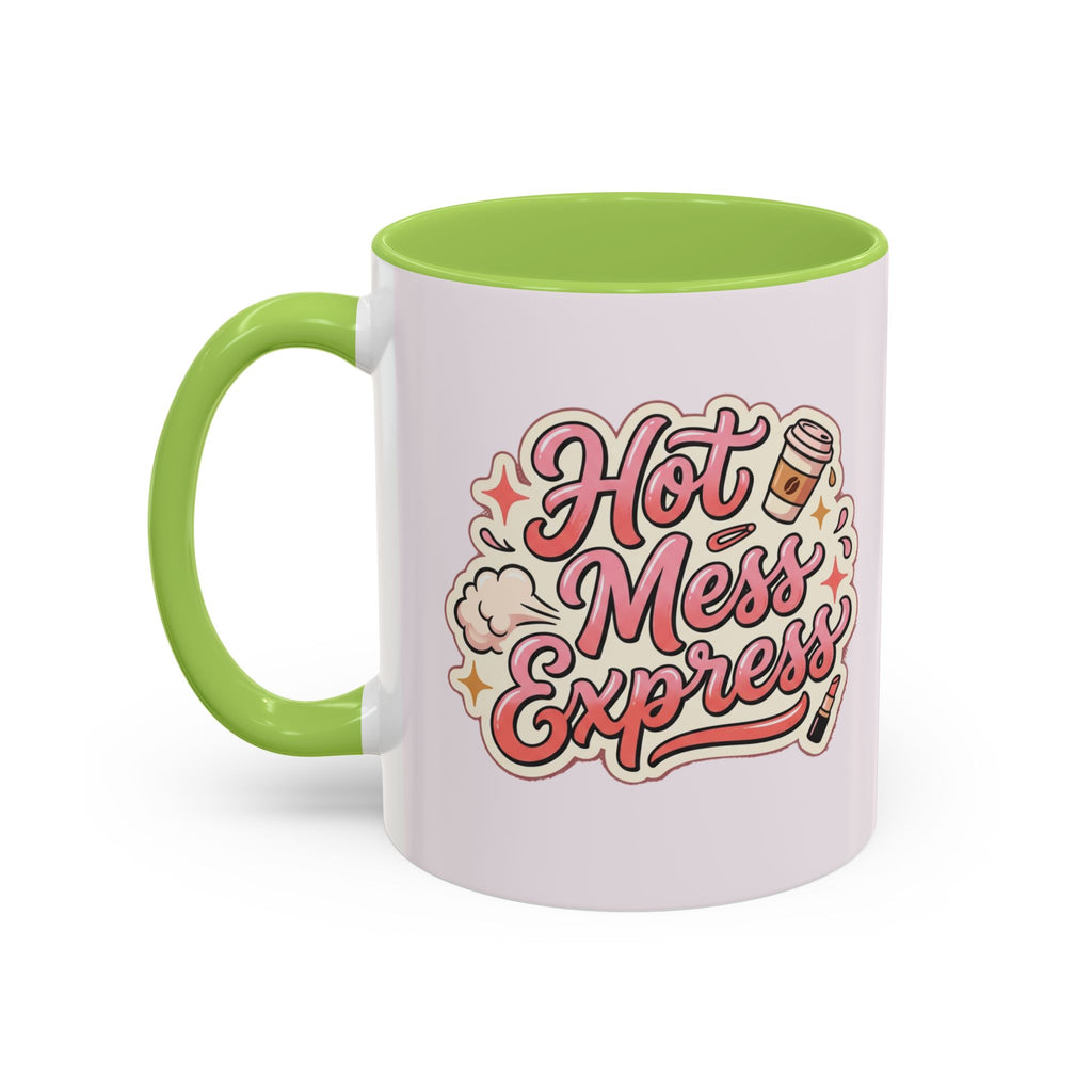 Hot Mess Express Coffee Mug — Funny Pink Accent Mug for Coffee Lovers