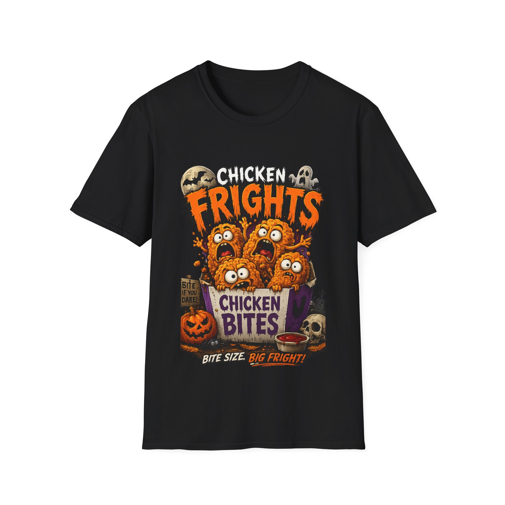 Chicken Frights T-Shirt — Cute Spooky Halloween Chicken Bites Tee