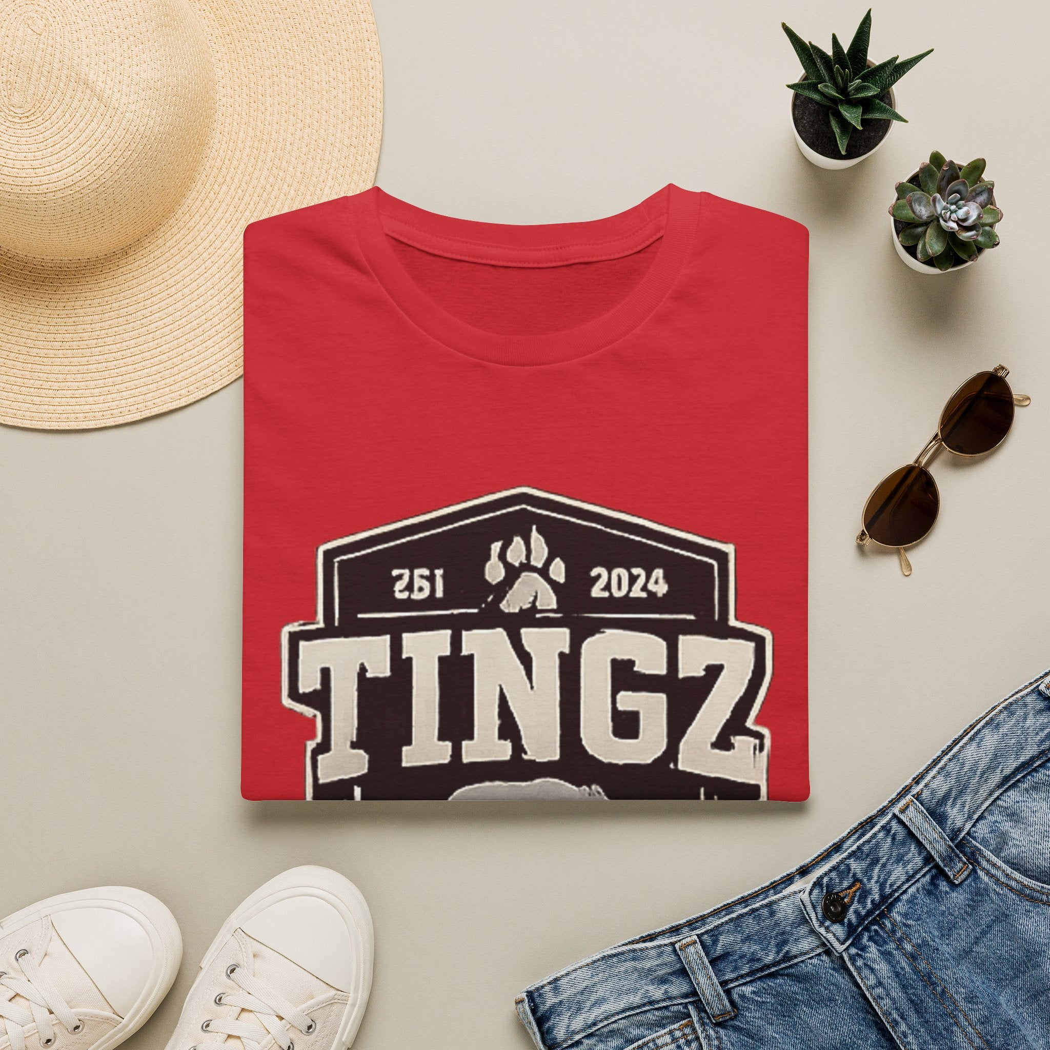 Bear Tingz Logo T‑Shirt — Retro Paw Emblem Tee