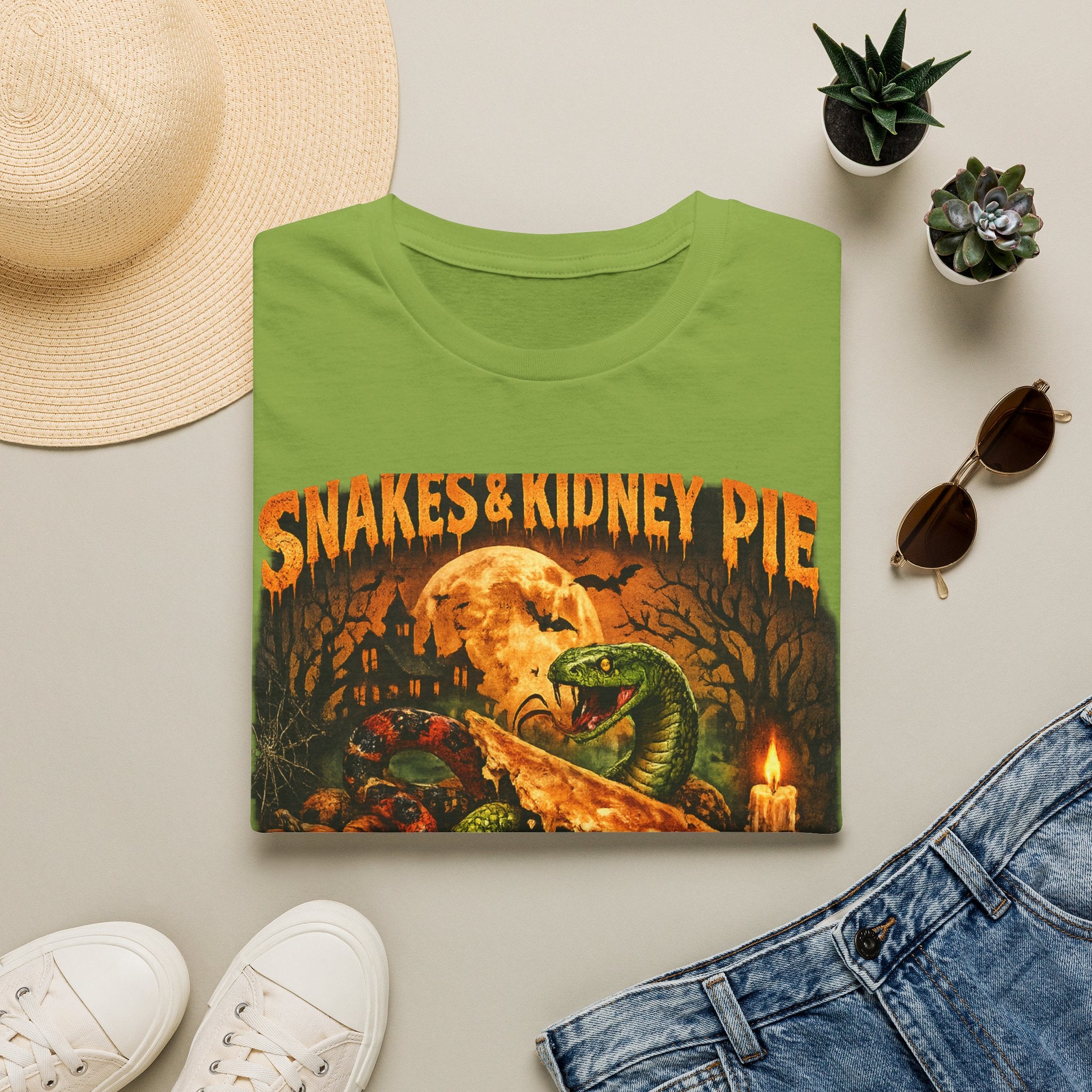 Snakes & Kidney Pie Tee — Spooky Retro Halloween Graphic T-Shirt