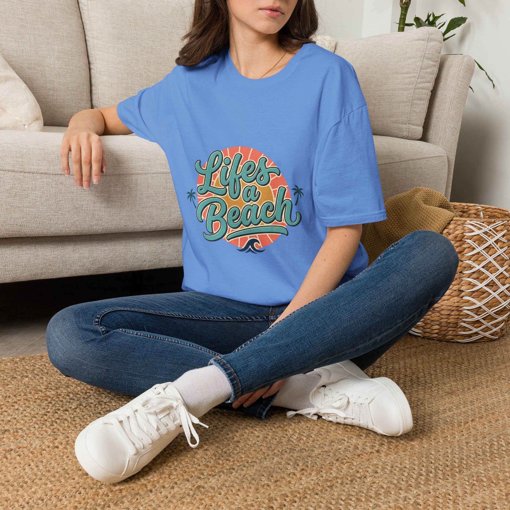 Life's a Beach T-Shirt — Retro Palm Sunset Summer Tee