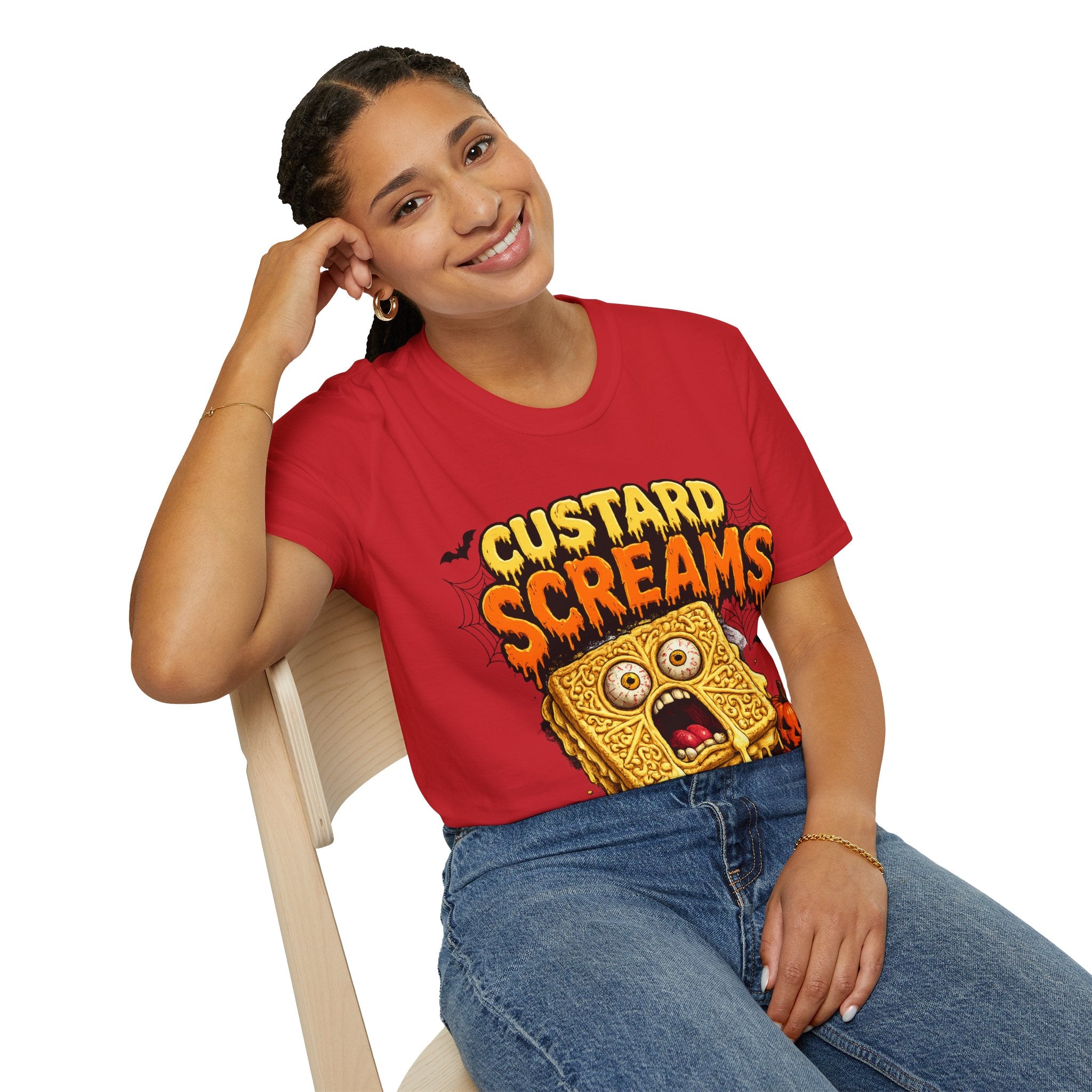 Custard Screams Halloween T-Shirt — Spooky Dessert Graphic Tee