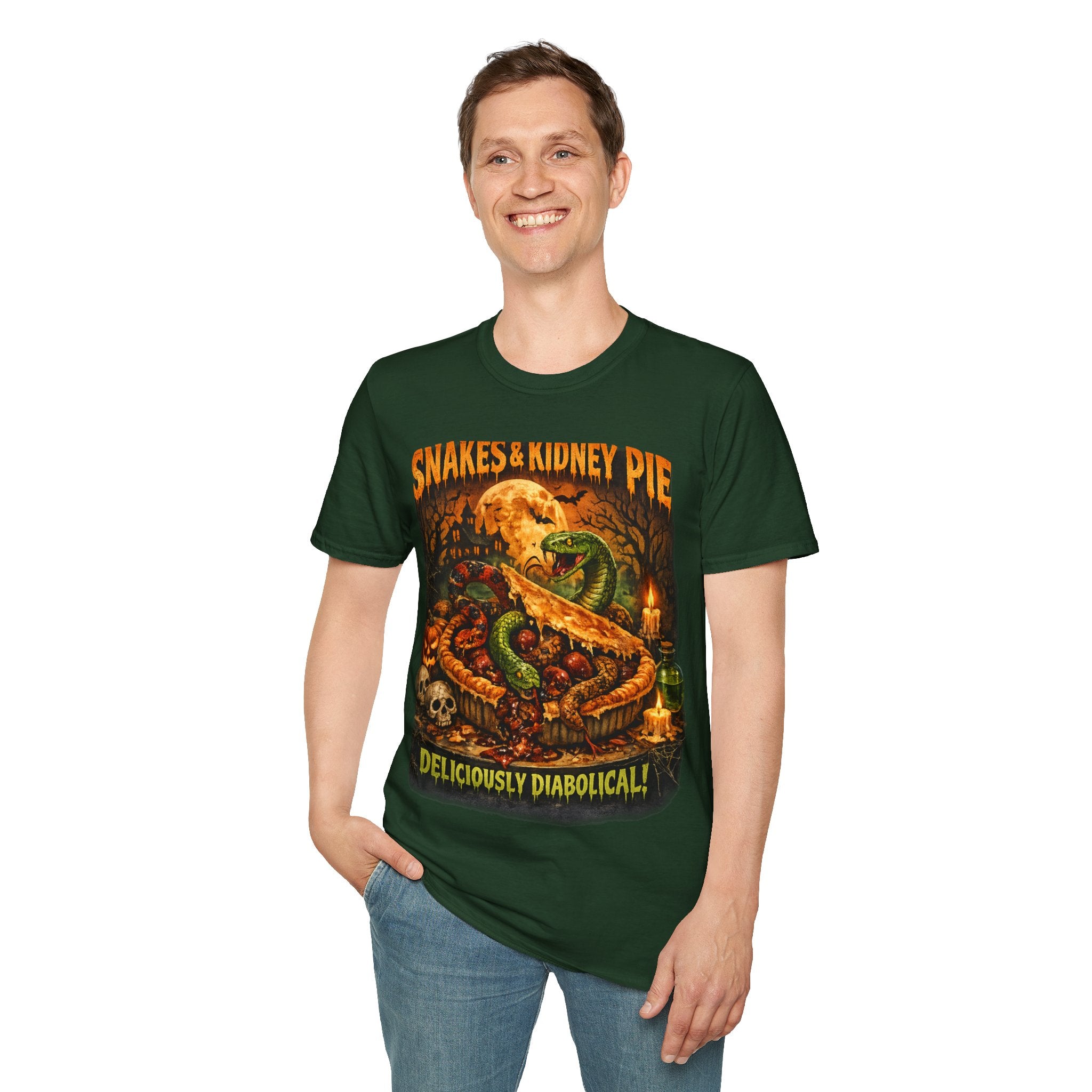 Snakes & Kidney Pie Tee — Spooky Retro Halloween Graphic T-Shirt