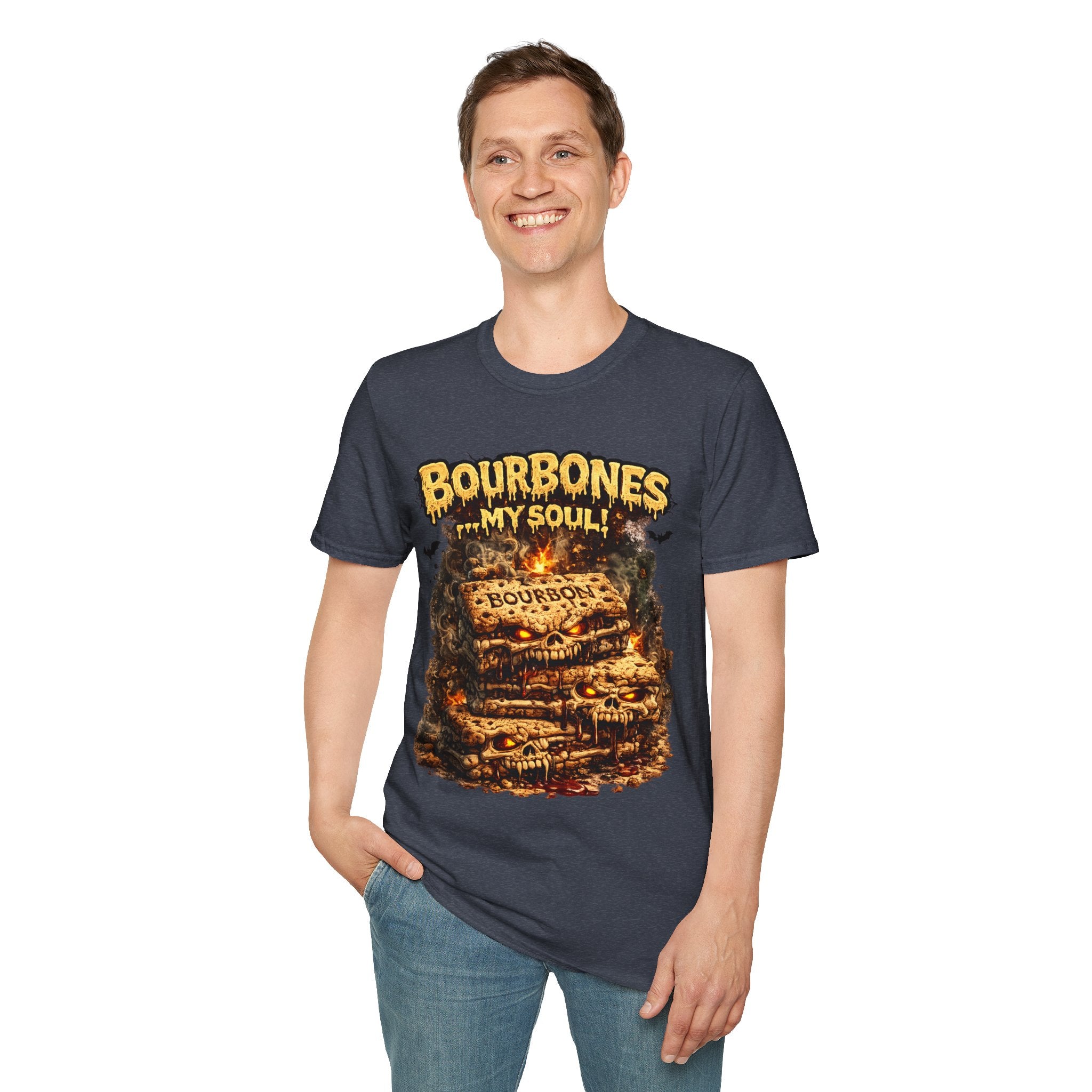 Bourbones My Soul T‑Shirt — Vintage Whiskey Skull Graphic Tee