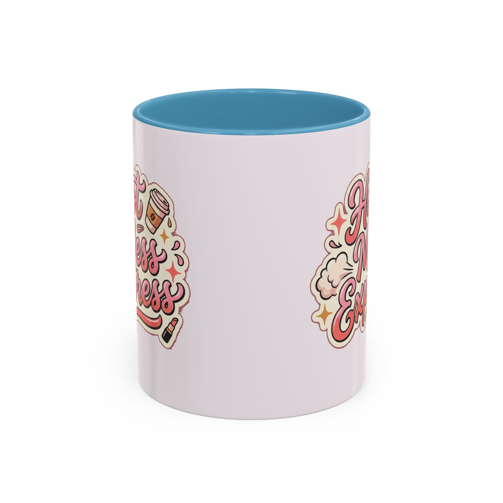 Hot Mess Express Coffee Mug — Funny Pink Accent Mug for Coffee Lovers
