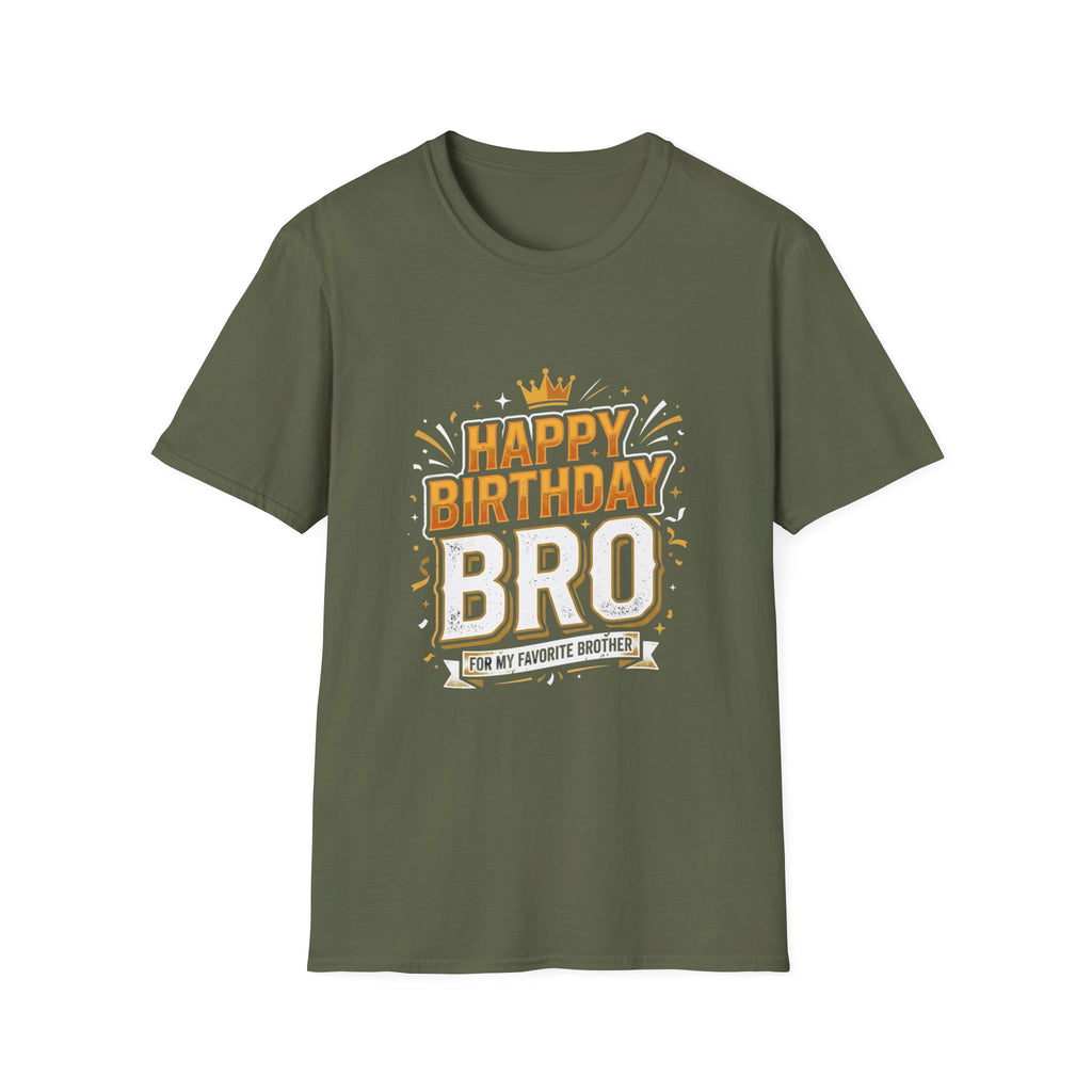 Happy Birthday Bro T-Shirt — Bold Crowned Birthday Tee for Brother