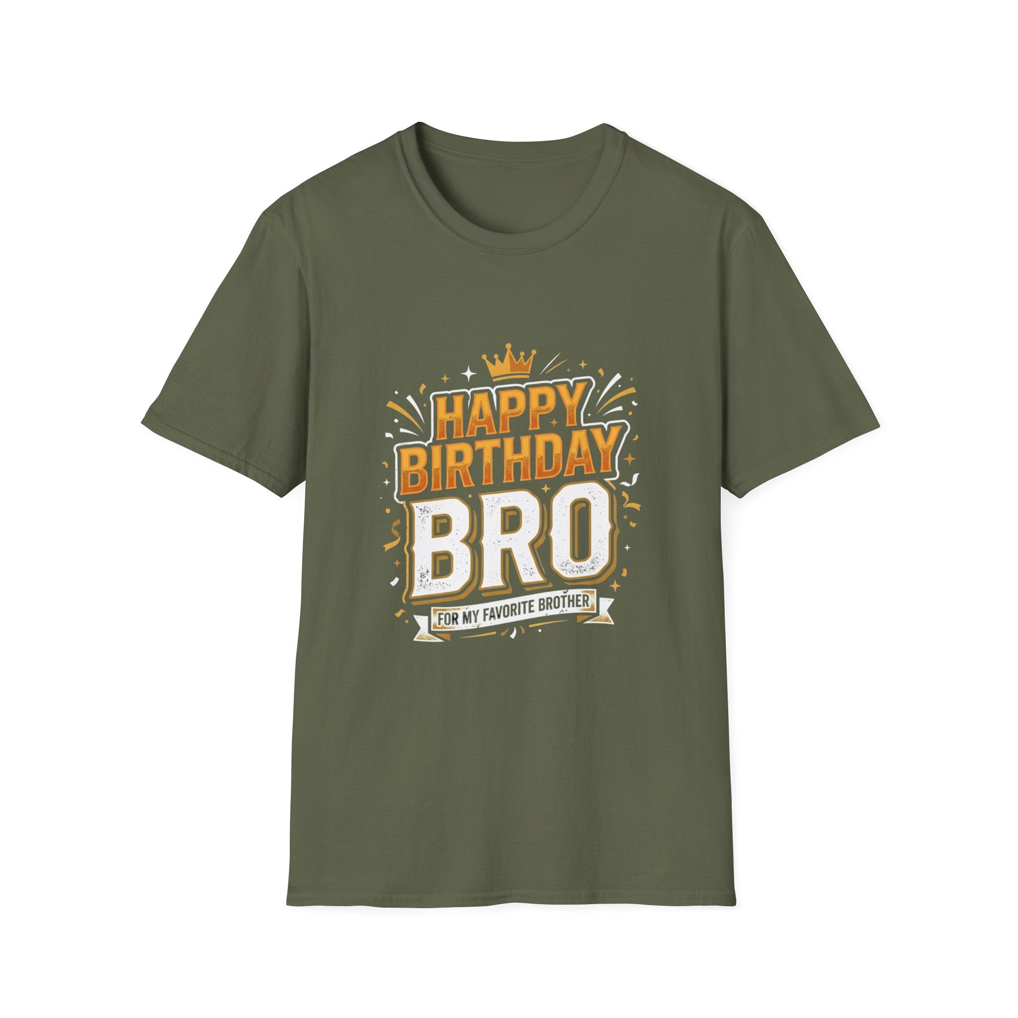 Happy Birthday Bro T-Shirt — Bold Crowned Birthday Tee for Brother