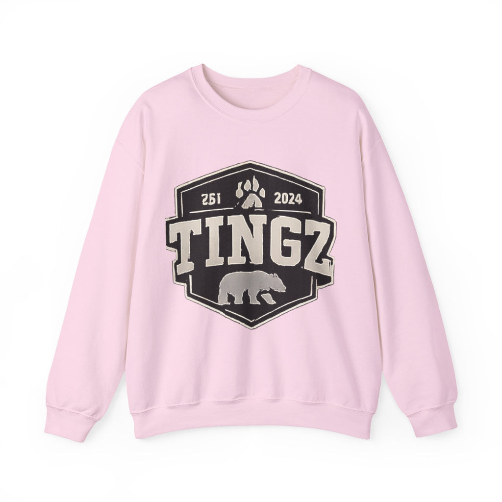 BEAR TINGZ  Badge Unisex Crewneck Sweatshirt | Vintage Wildlife Graphic Sweatshirt | Classic Streetwear Pullover