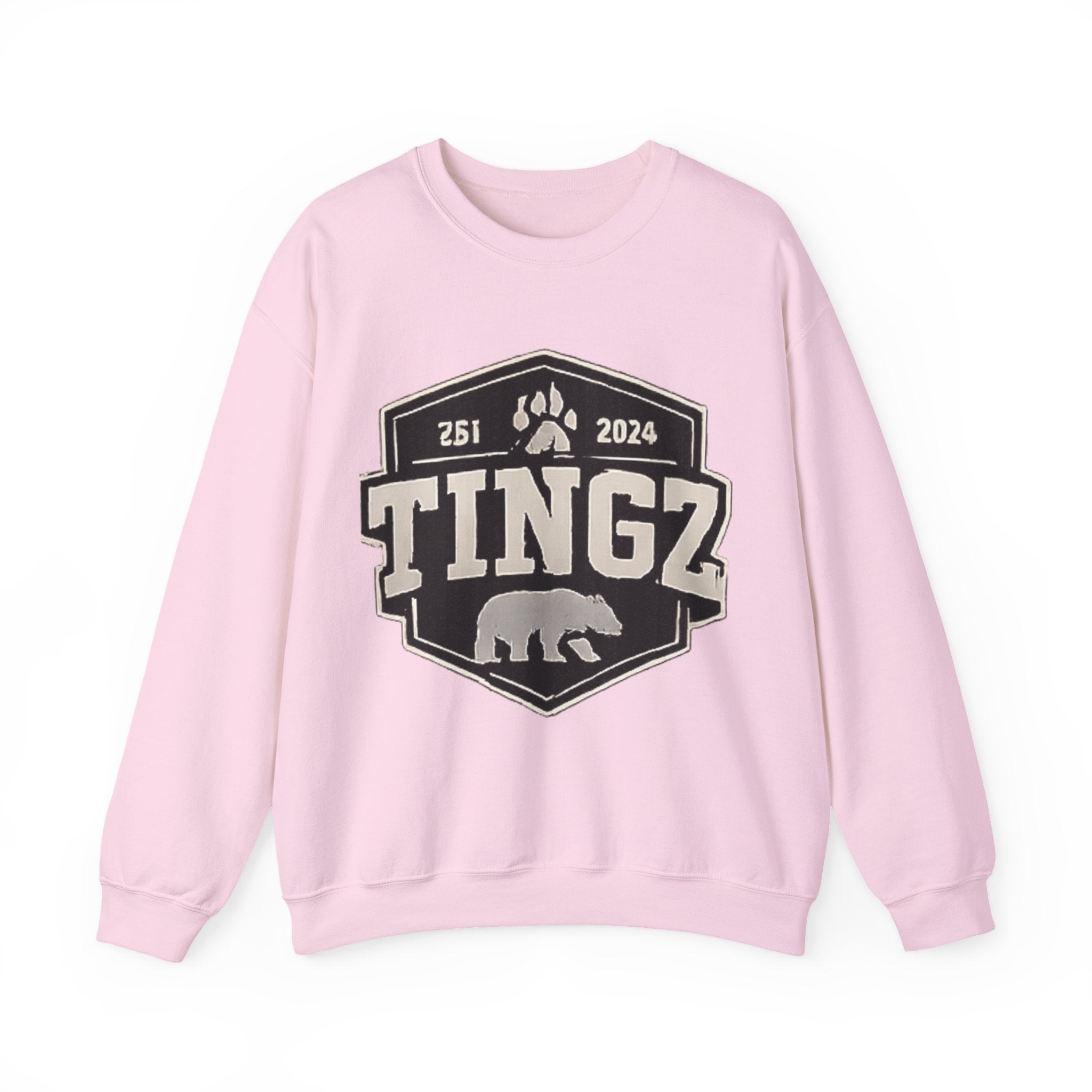 BEAR TINGZ  Badge Unisex Crewneck Sweatshirt | Vintage Wildlife Graphic Sweatshirt | Classic Streetwear Pullover