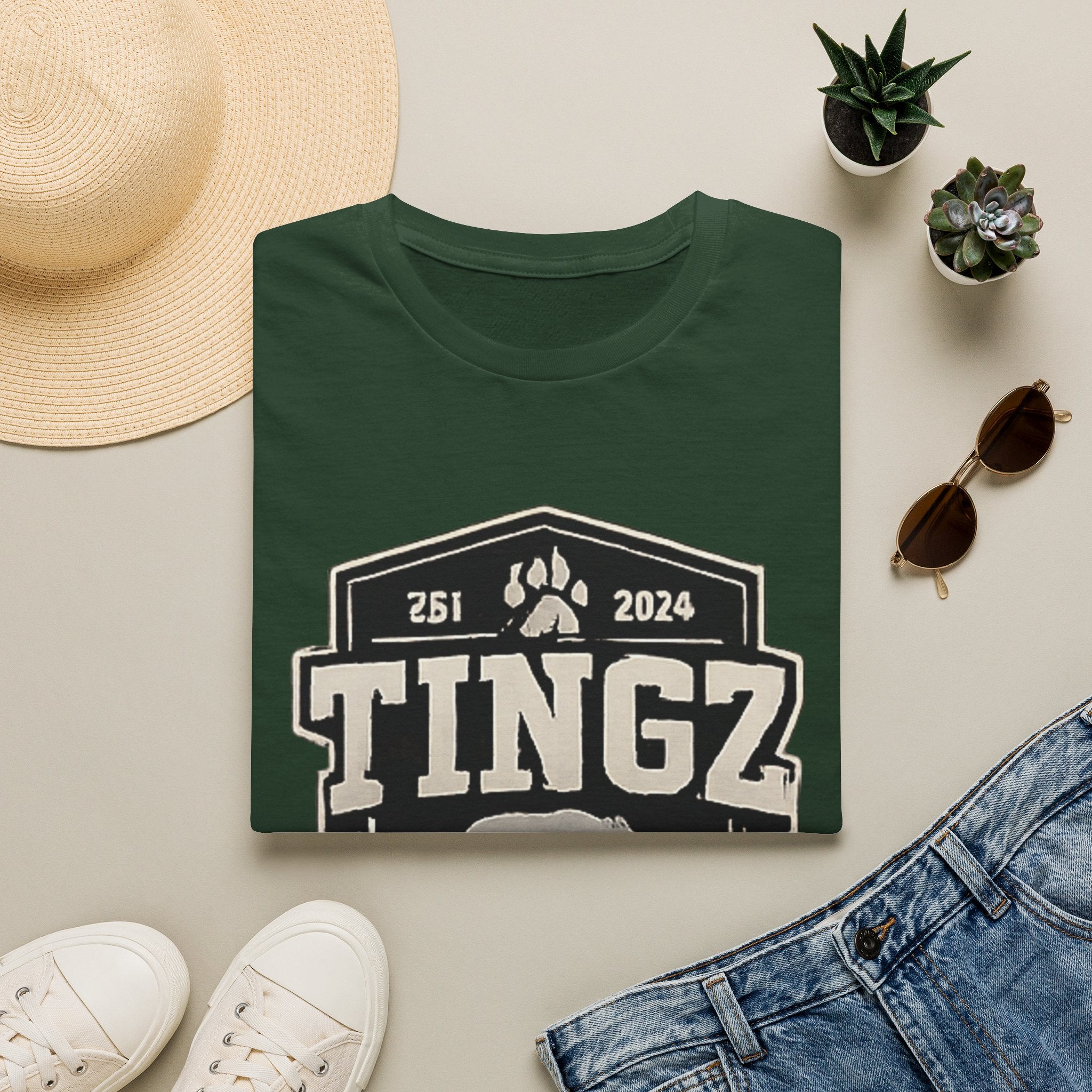 Bear Tingz Logo T‑Shirt — Retro Paw Emblem Tee
