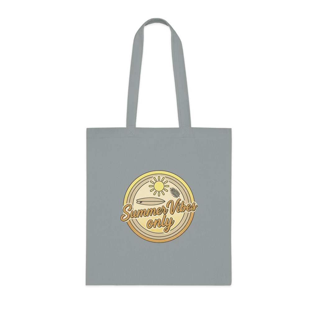 Summer Vibes Only Cotton Tote Bag — Retro Beach Graphic Eco Market Tote