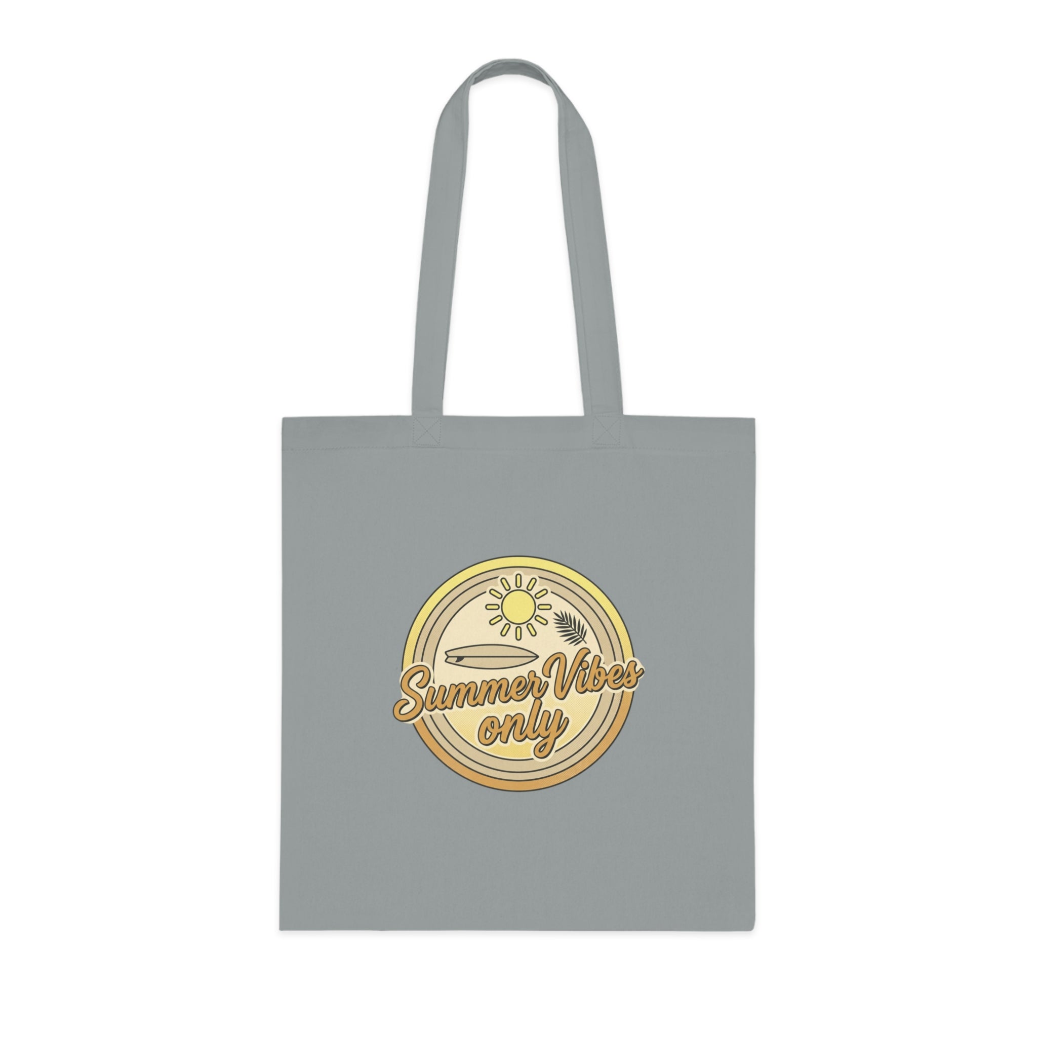 Summer Vibes Only Cotton Tote Bag — Retro Beach Graphic Eco Market Tote