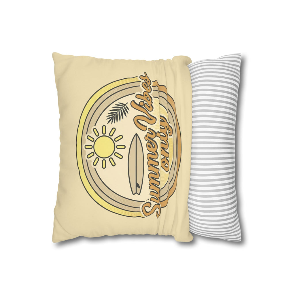 Summer Vibes Only Pillowcase — Retro Surf Beach Decorative Throw Pillow