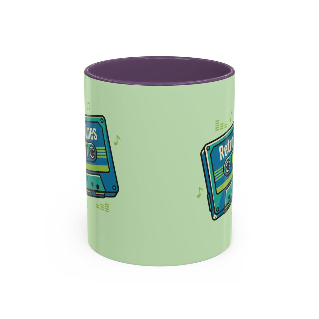 Retro Tunes Accent Coffee Mug — Cassette Tape Music Lovers Gift (11/15oz)